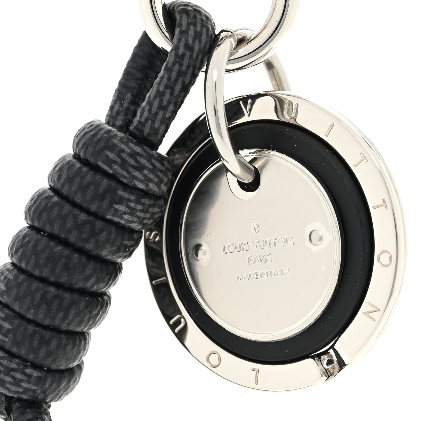 Palladium Damier Graphite Rope Bag Charm Key Holder