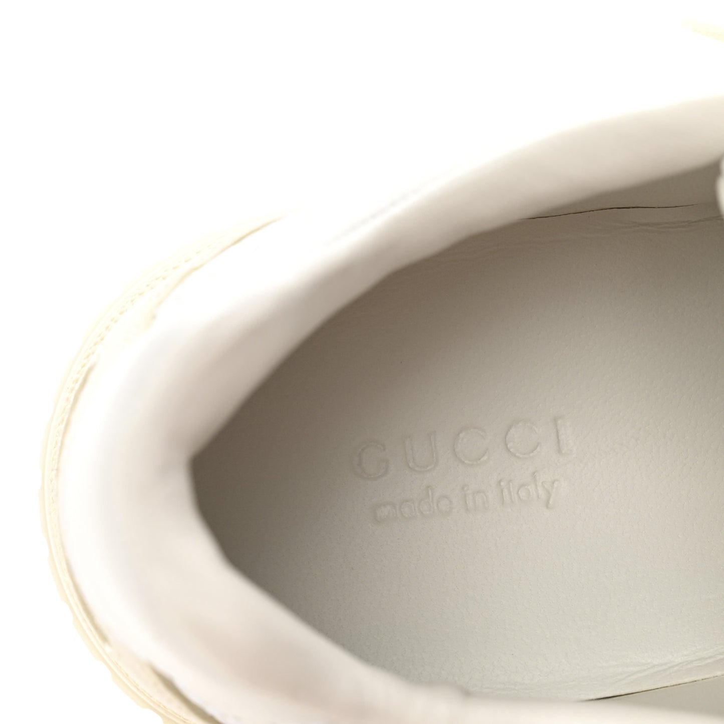 Calfskin GG Monogram Re-Web Womens Sneakers 39 White Beige Ebony