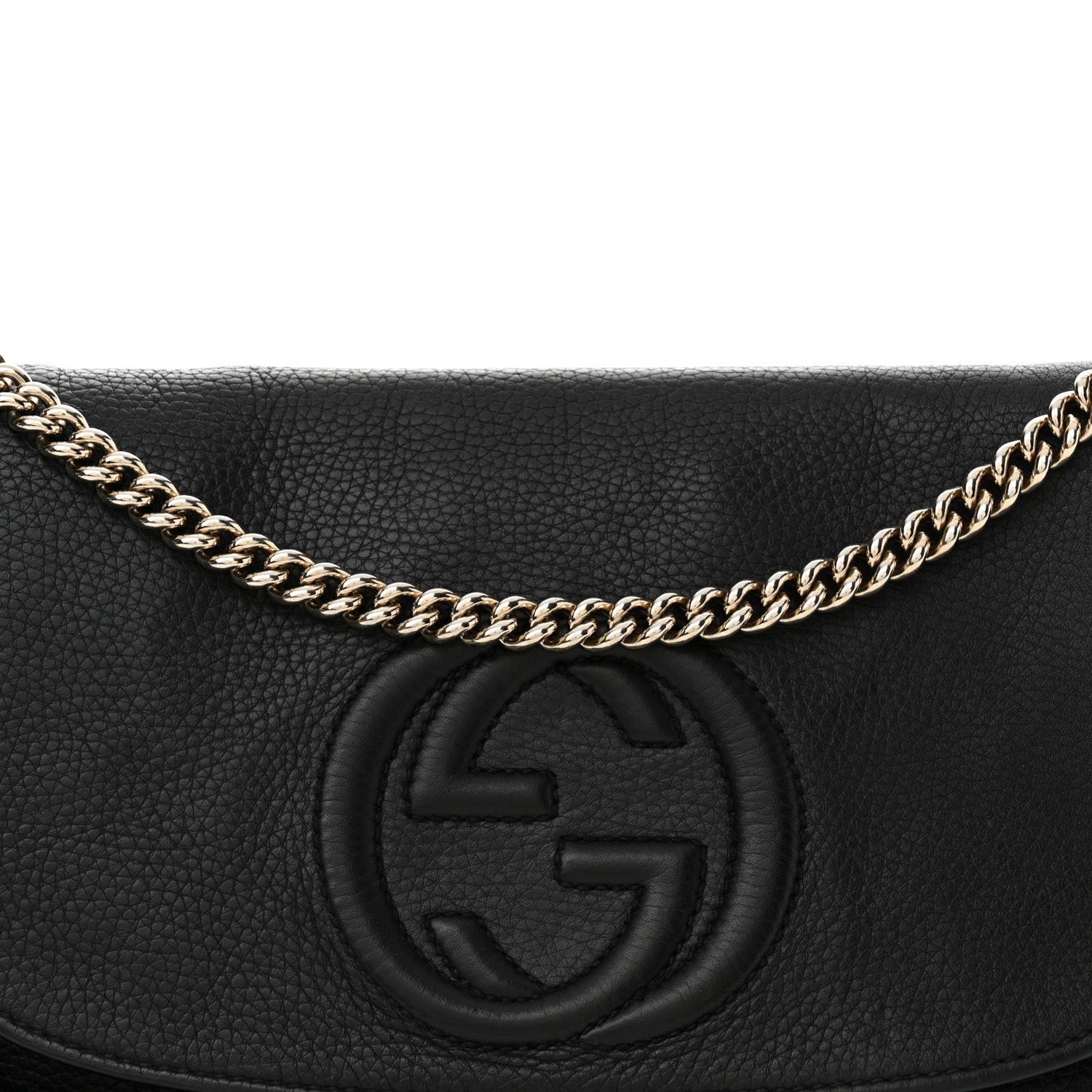 Gucci Pebbled Calfskin Medium Soho Flap Crossbody Black 8 of 15
