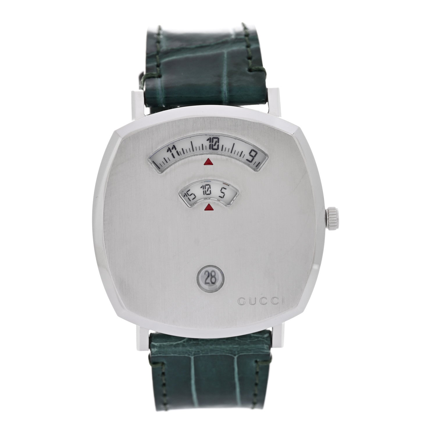 Gucci Stainless Steel Alligator 38mm Grip Quartz Watch Green