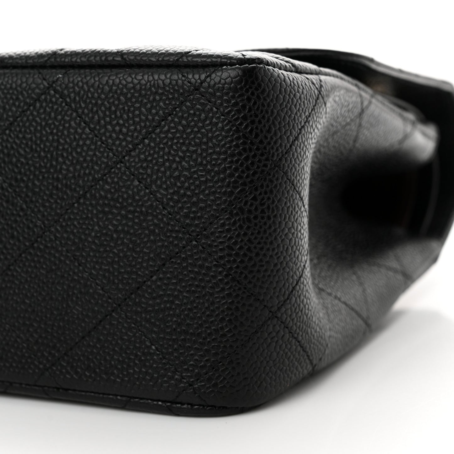 Caviar Quilted Jumbo Double Flap Black