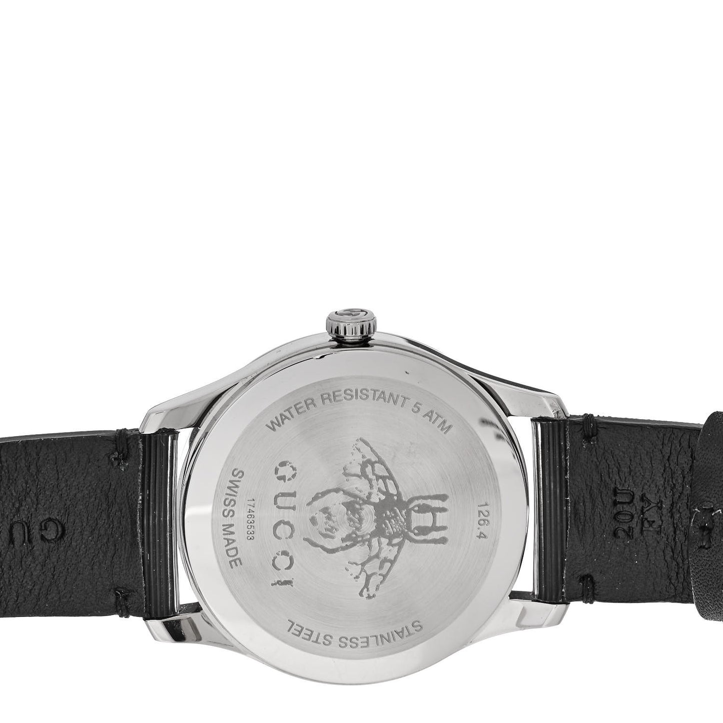 Stainless Steel Calfskin 38mm G-Timeless Bee Star Hologram Quartz Watch Black