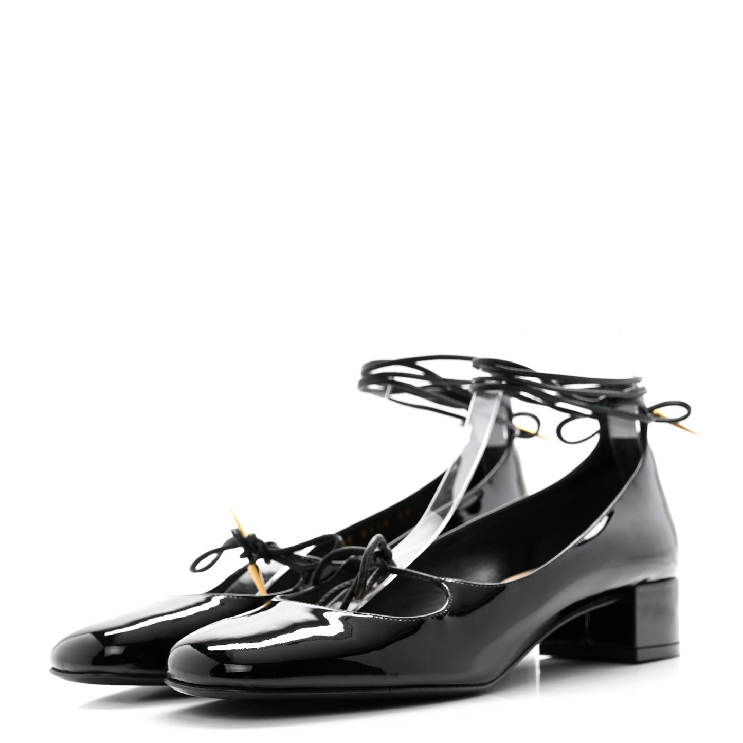 Patent Calfskin Baby-D Ankle Ballet Flats 39 Black