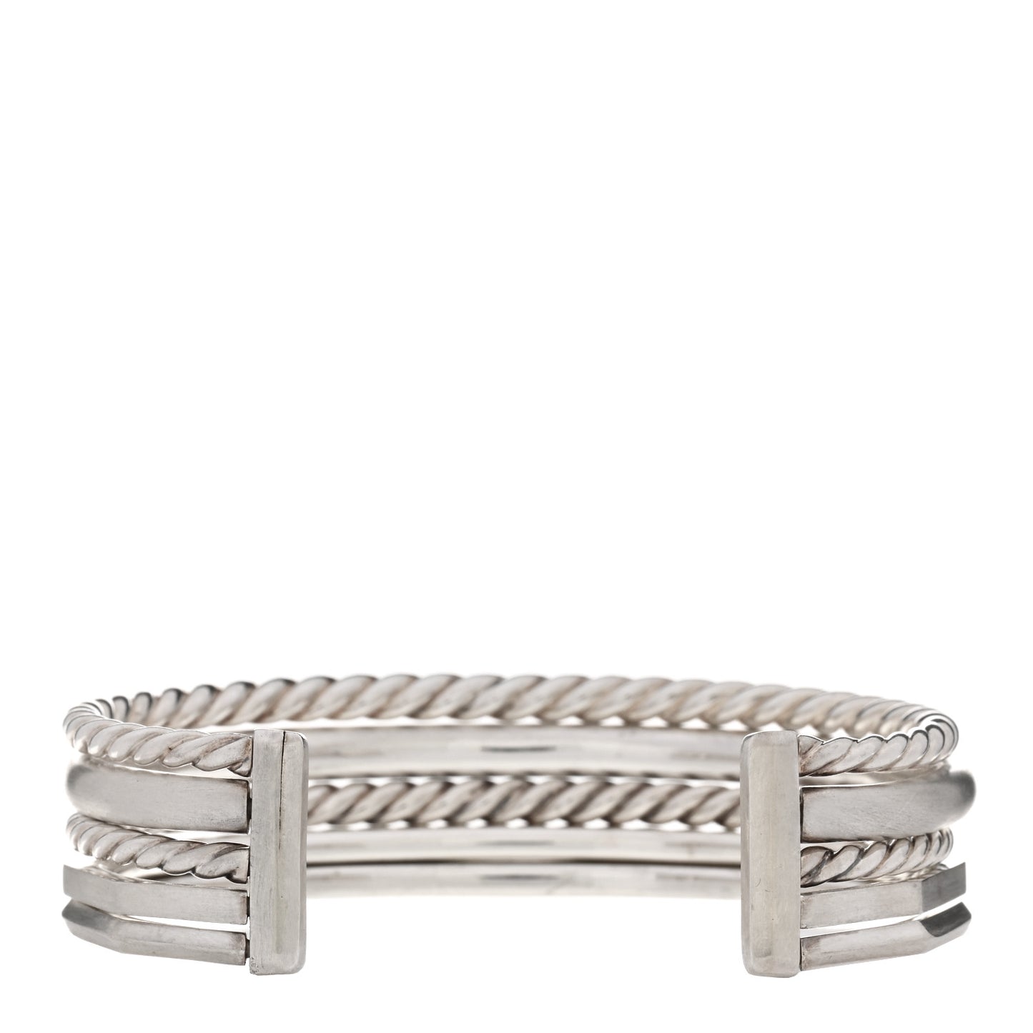 Sterling Silver Diamond Narrow Stax Cuff Bracelet