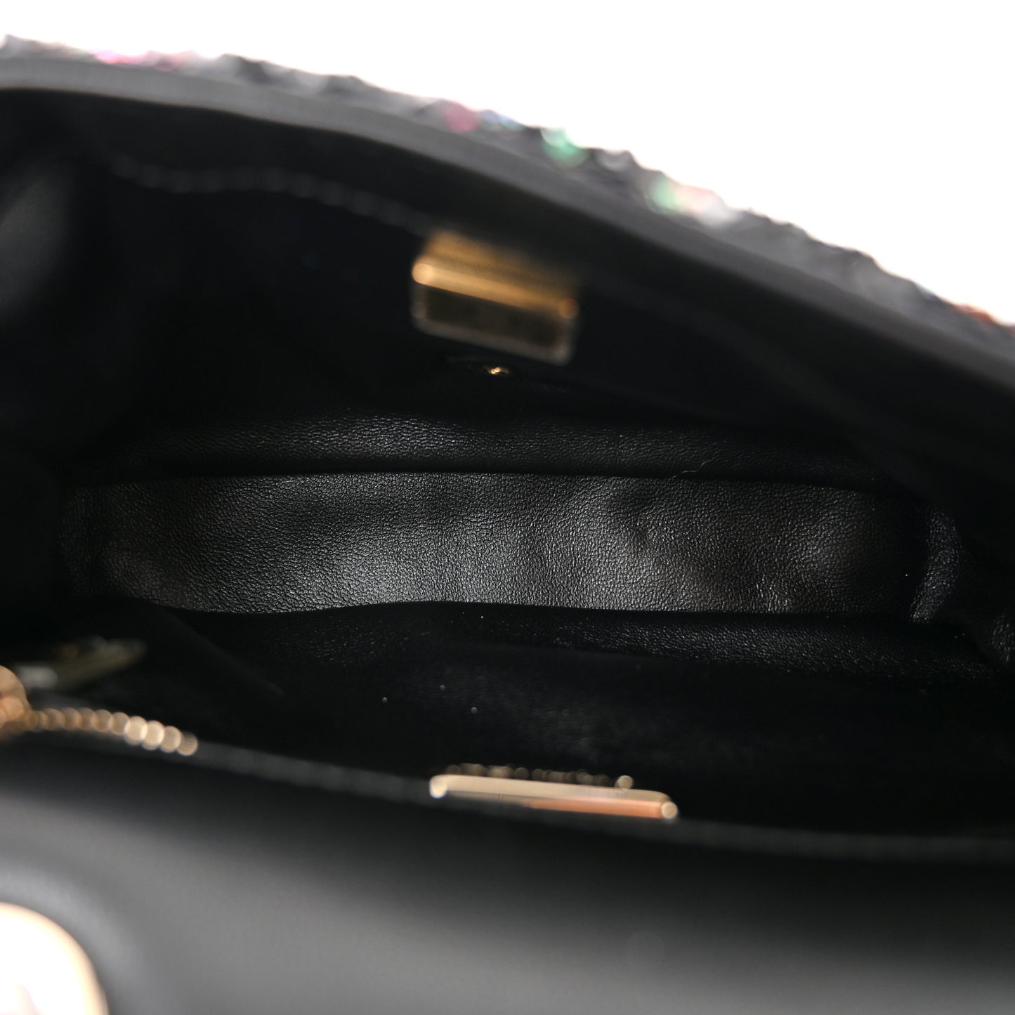 Sequin CC Small Single Flap  Black Multicolor