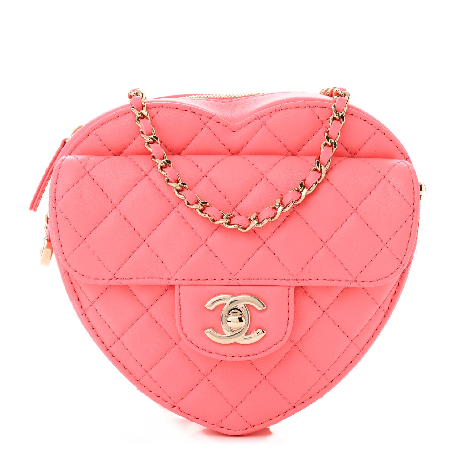Chanel Lambskin Quilted CC In Love Heart Bag Pink 1 of 11
