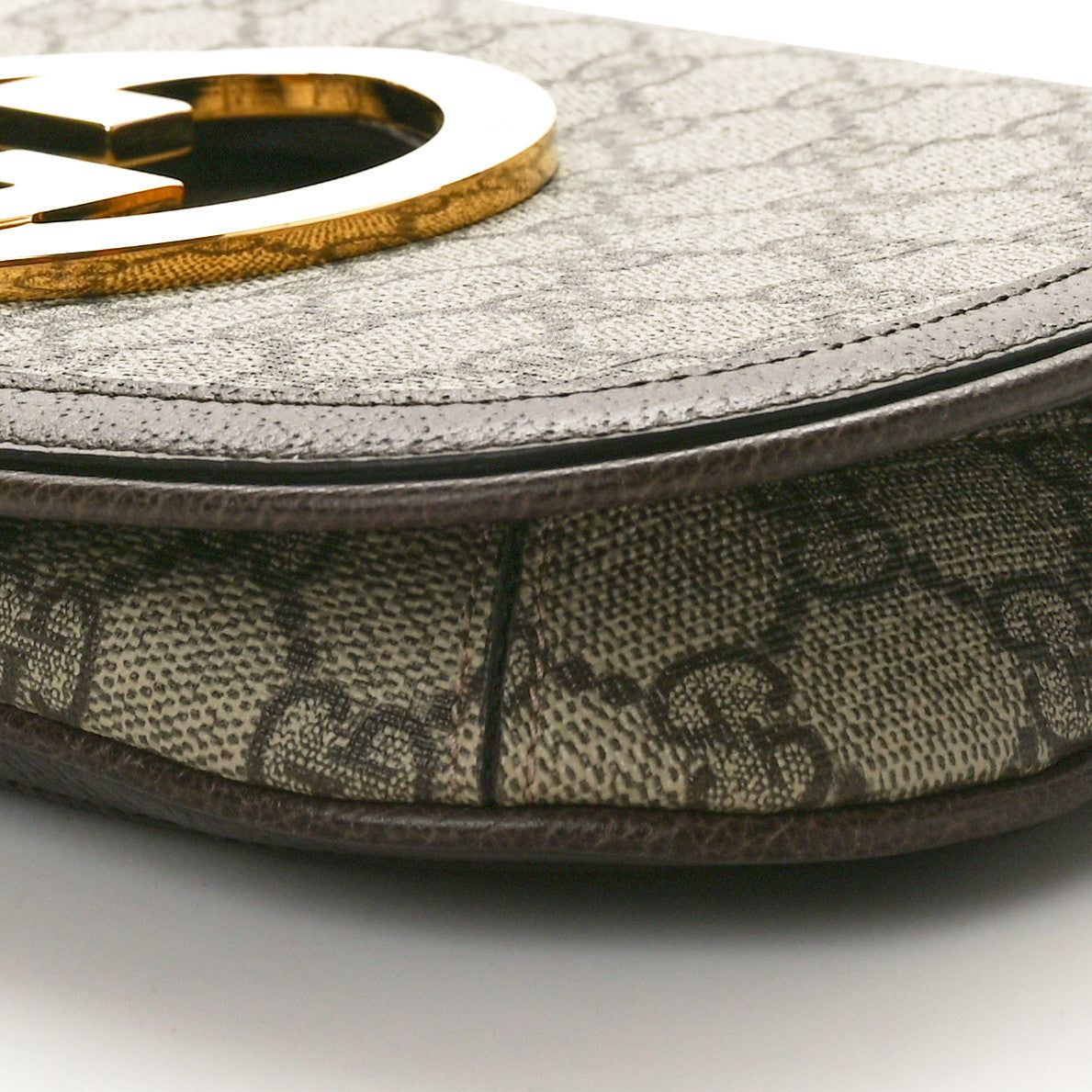 GG Supreme Monogram Textured Dollar Calfskin Blondie Chain Shoulder Flap Bag Beige Ebony New Acero