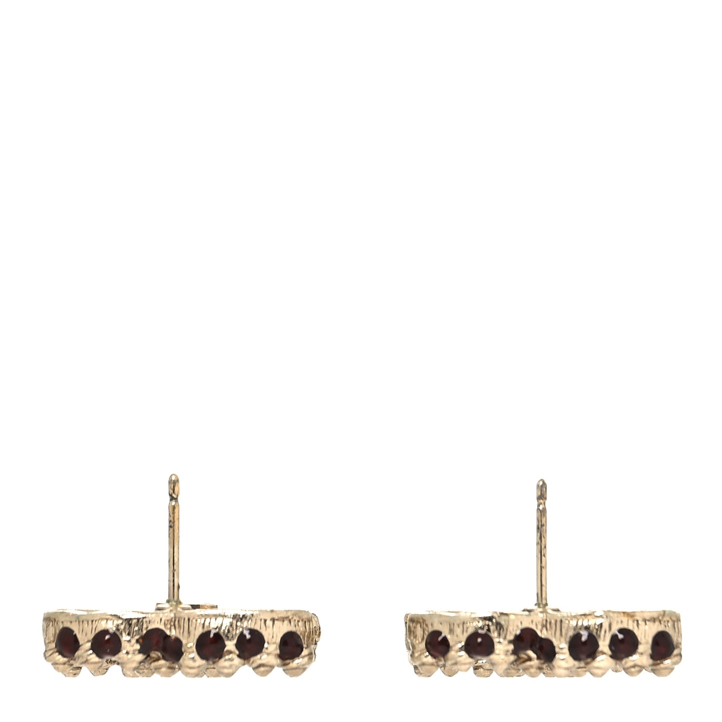 Metal Bead CC Earrings Gold