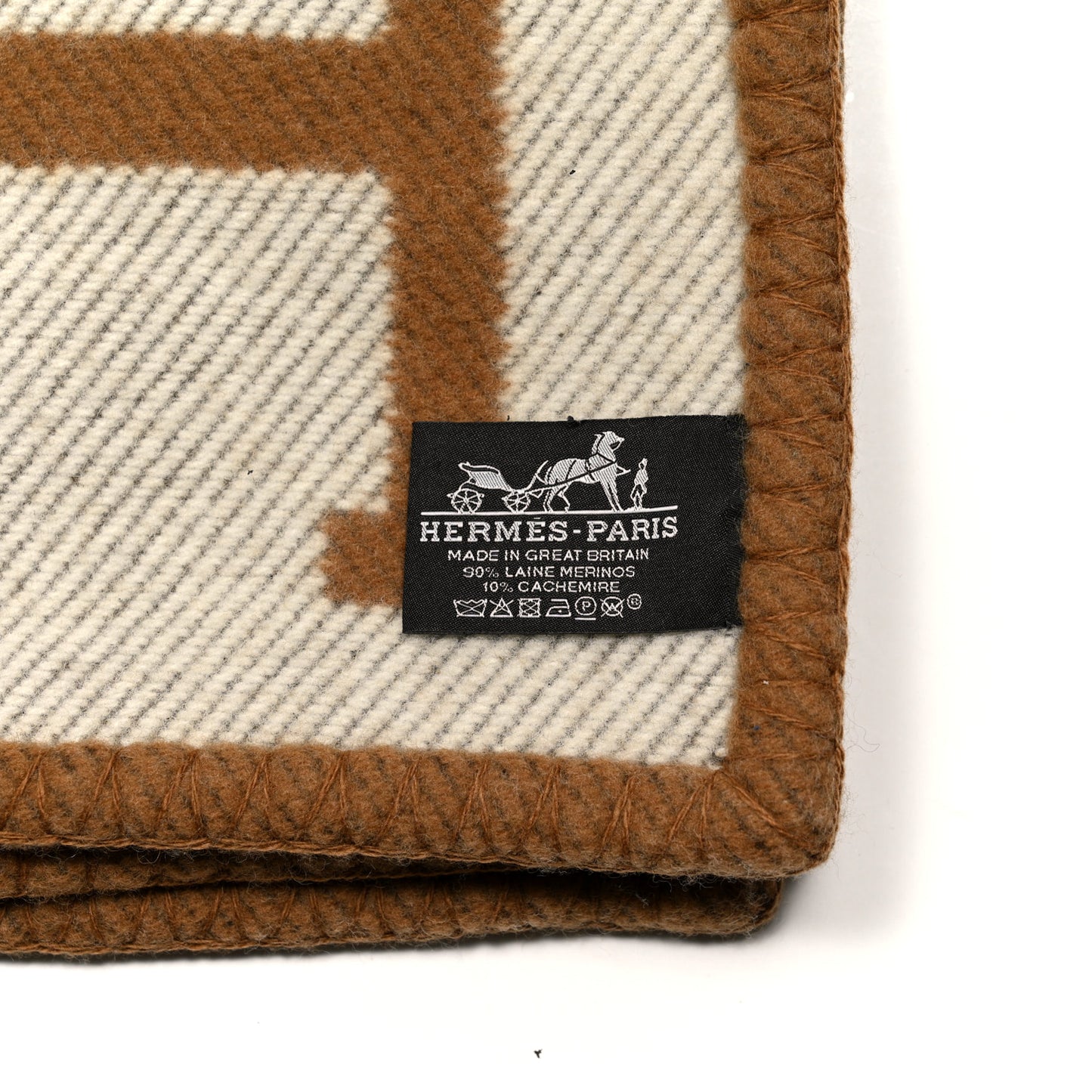 Wool Cashmere Avalon Blanket Ecru Camel