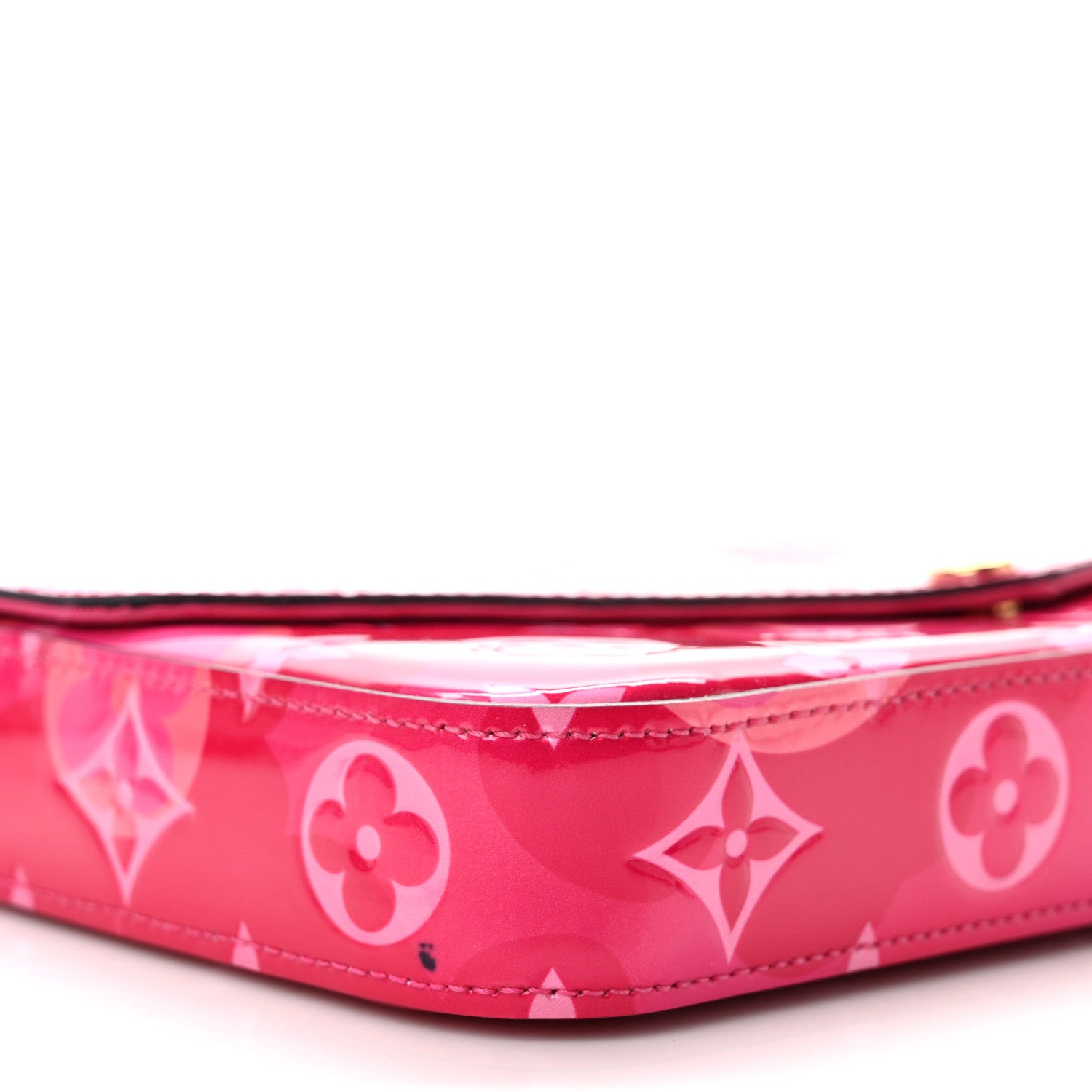 Louis Vuitton Vernis Valentine Pochette Felicie Chain Wallet Fuchsia 8 of 10