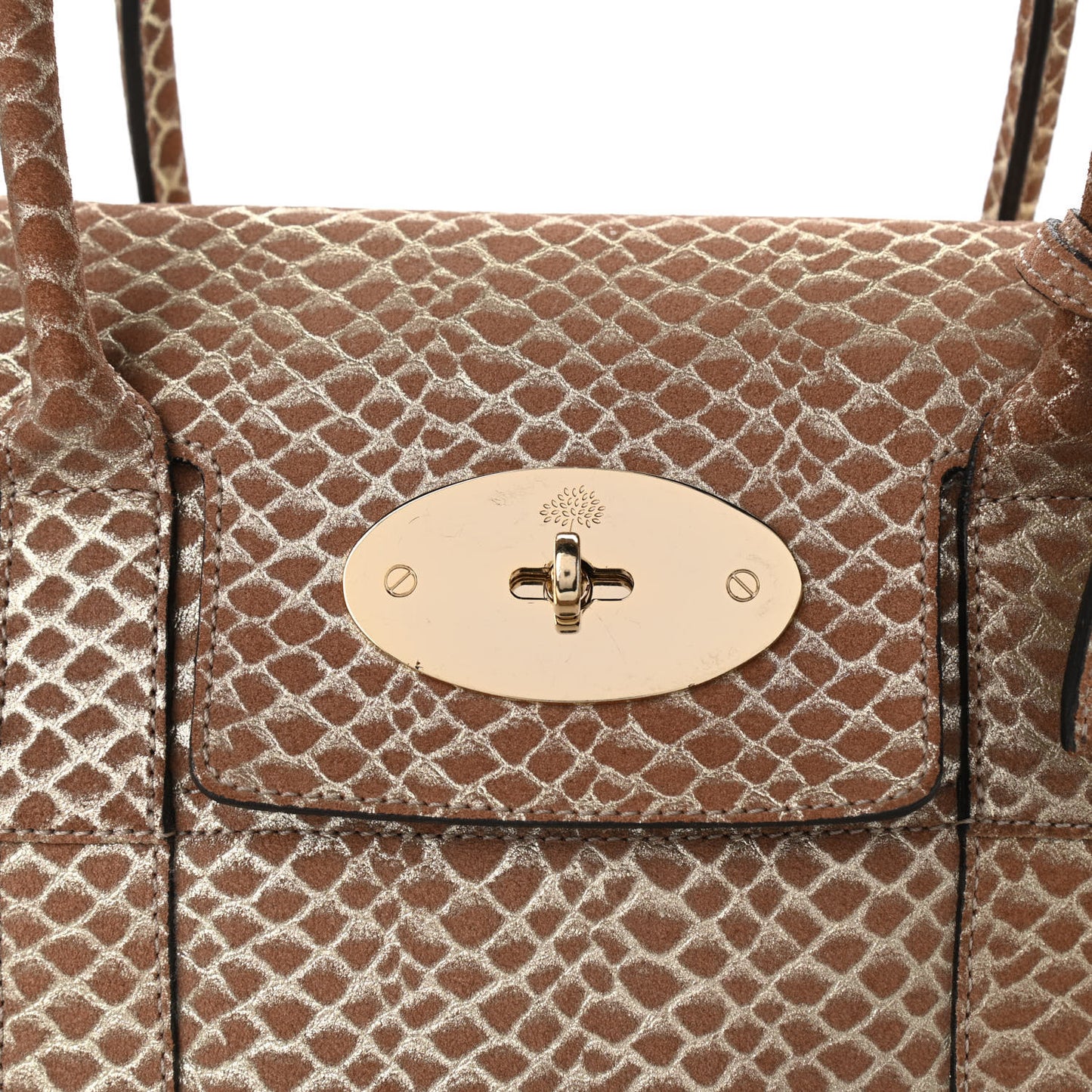 Metallic Snake Suede Bayswater Satchel