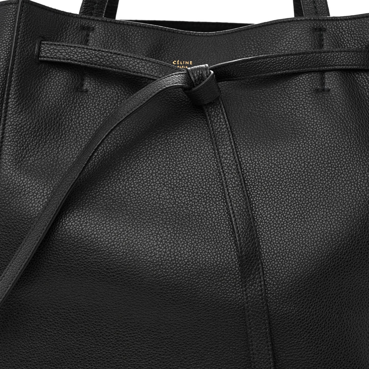 Soft Grained Calfskin Medium Belt Cabas Phantom Black