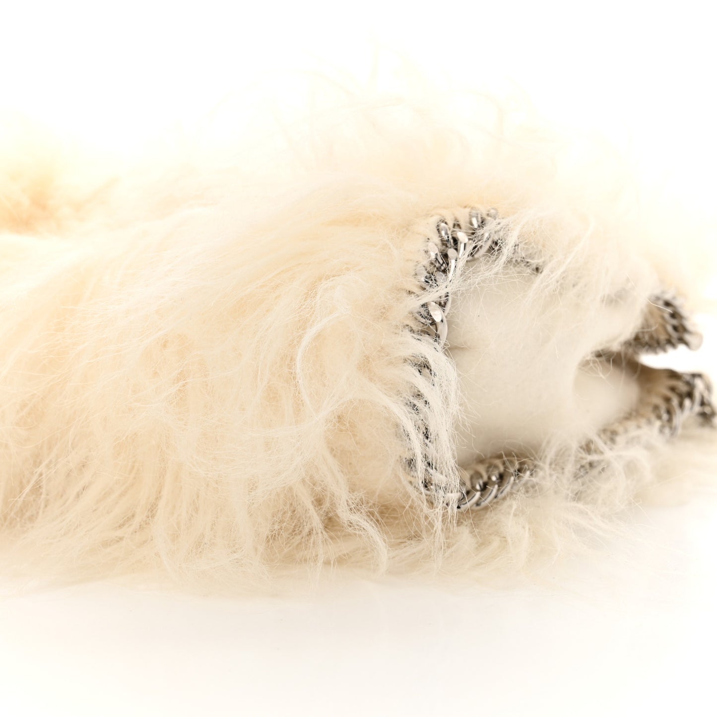 Eco Fur Tiny Falabella Tote Ivory
