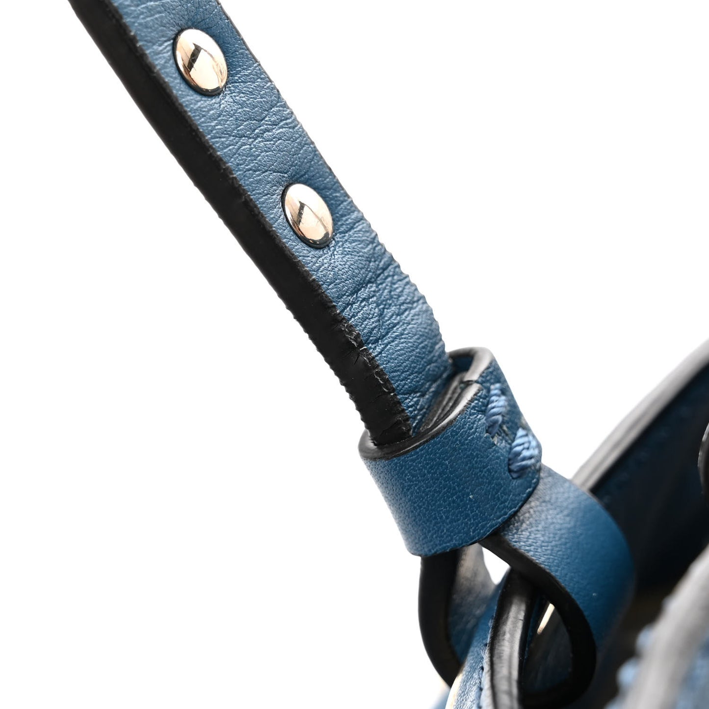 Vitello Small Rockstud Tote Blue Delft