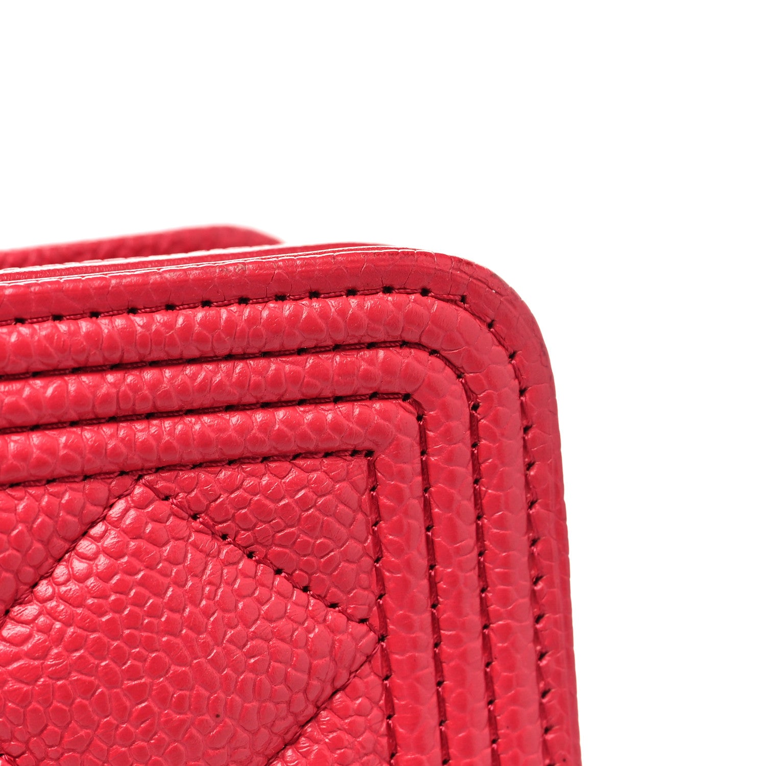 Chanel Caviar Quilted Boy Wallet On Chain WOC Fuchsia 13 of 14