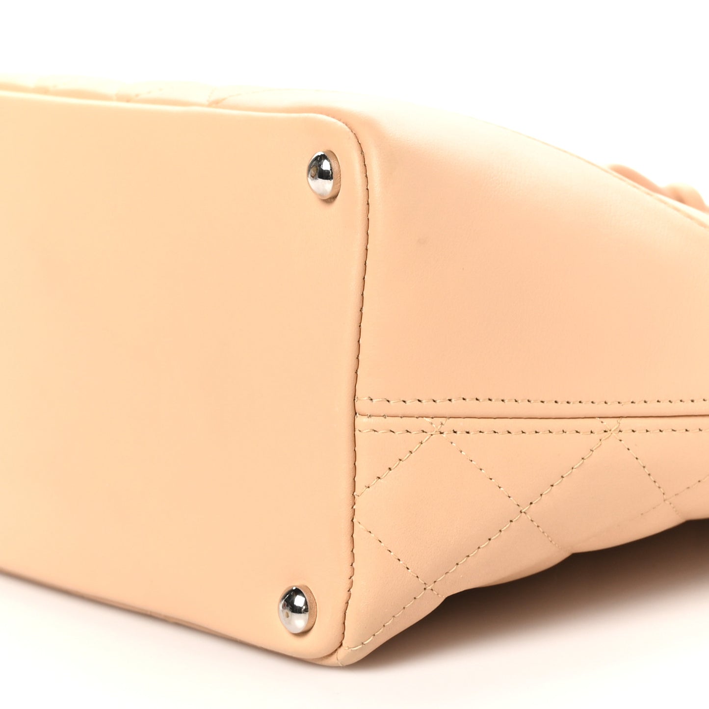 Calfskin Quilted Medium Cambon Tote Beige