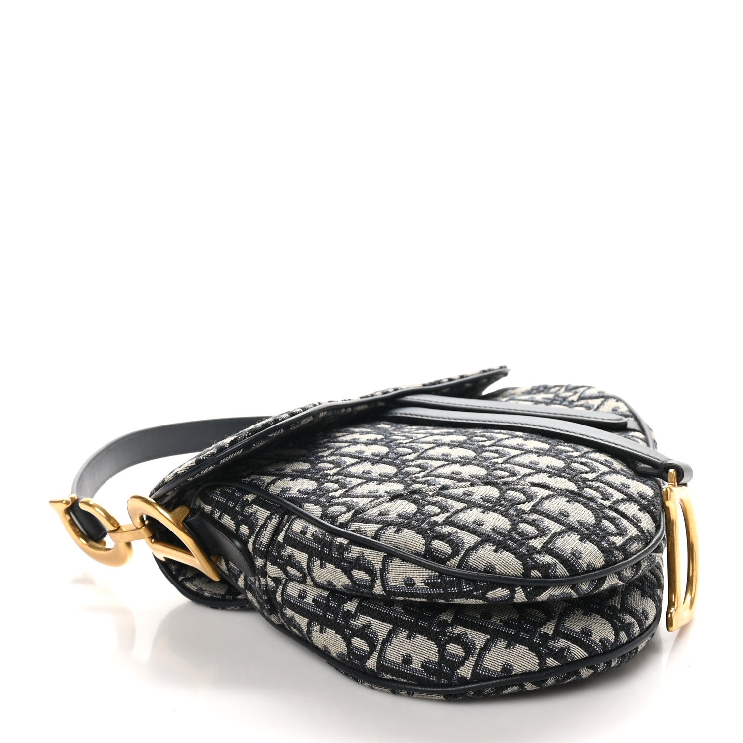 Christian Dior Oblique Saddle Bag Blue 4 of 10