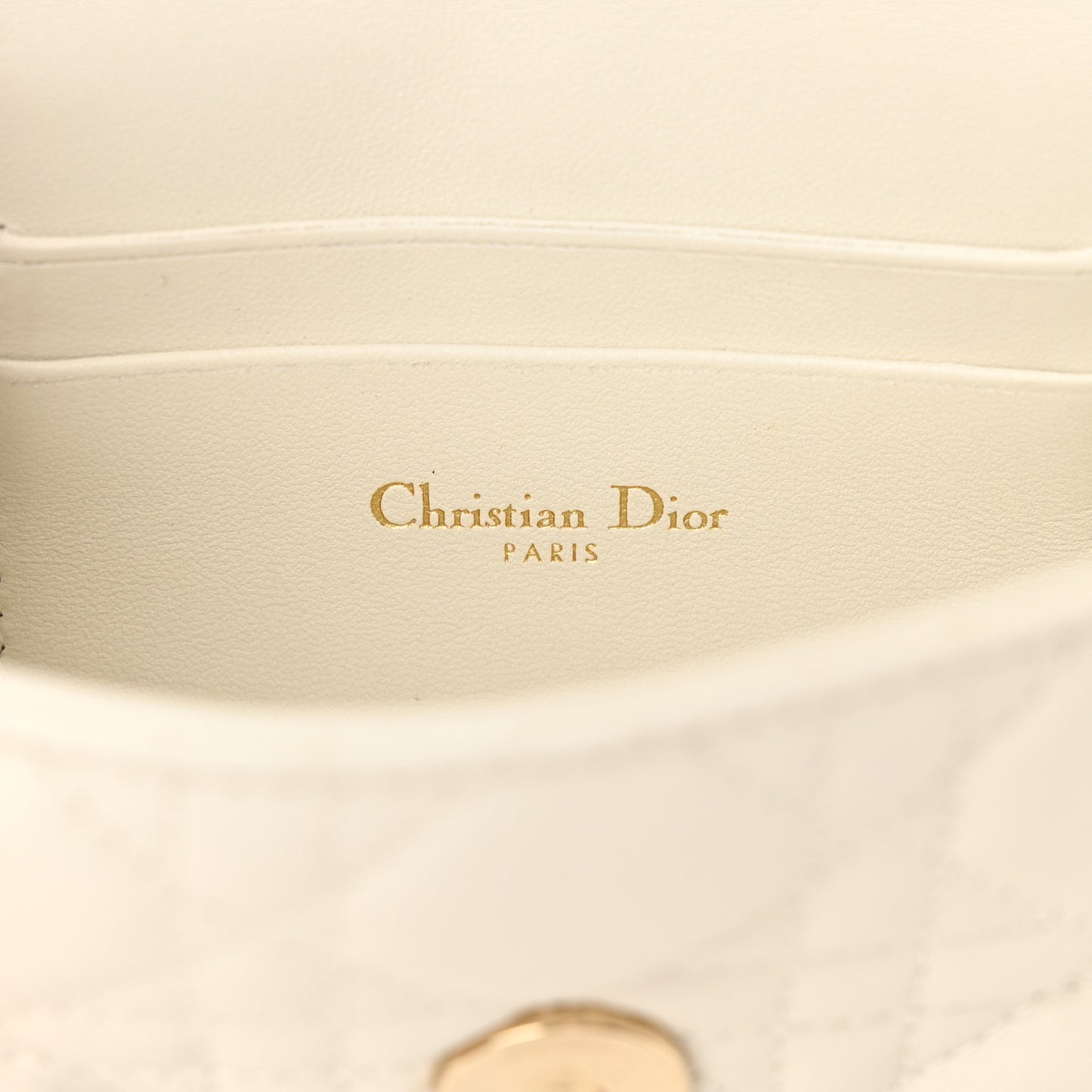 Lambskin Cannage Dior Talk Phone Pouch Latte