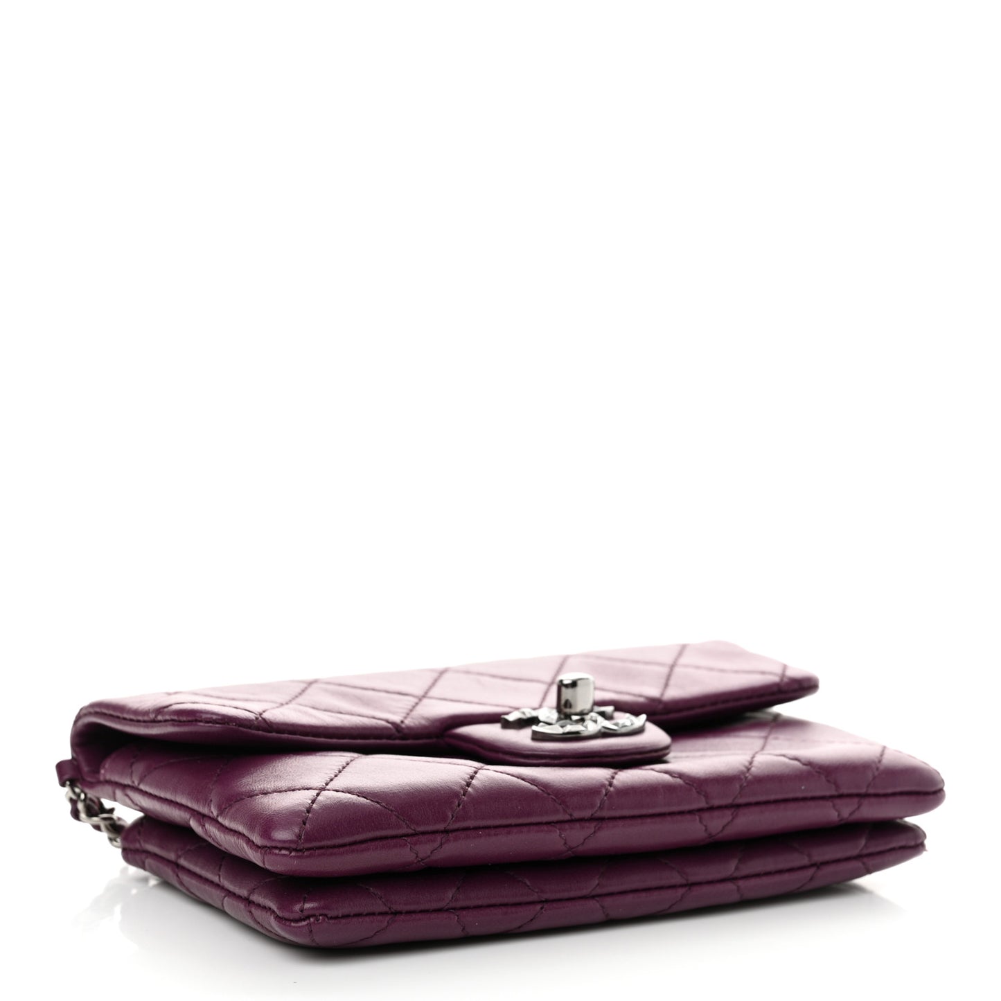 Lambskin Quilted Mini Mineral Nights Flap Crossbody Bag Purple