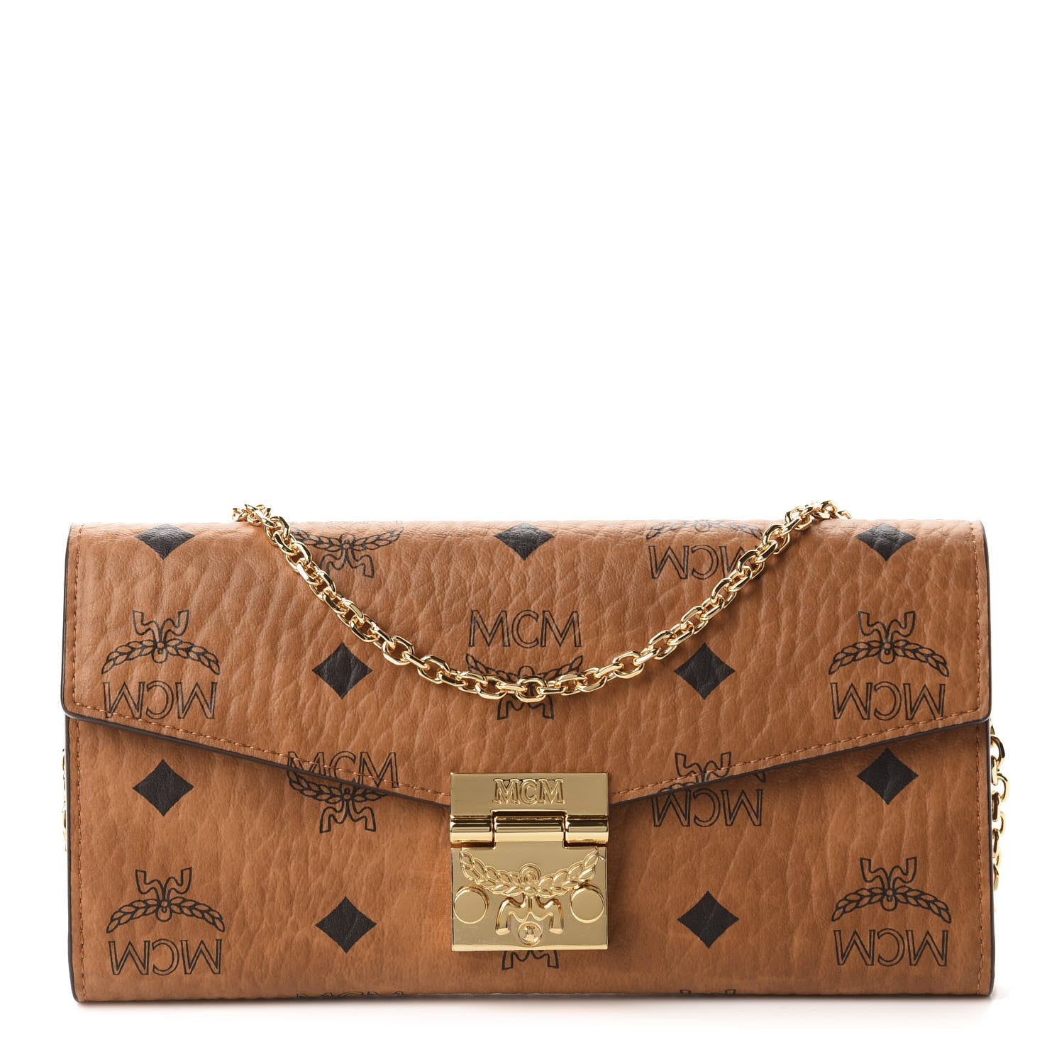 MCM Visetos Large Patricia Wallet On Chain Cognac 1 of 9