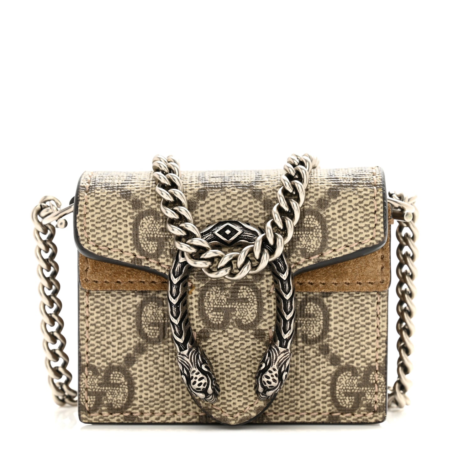 GG Supremem Monogram Suede Cudu Dionysus AirPods Case Beige Ebony Taupe