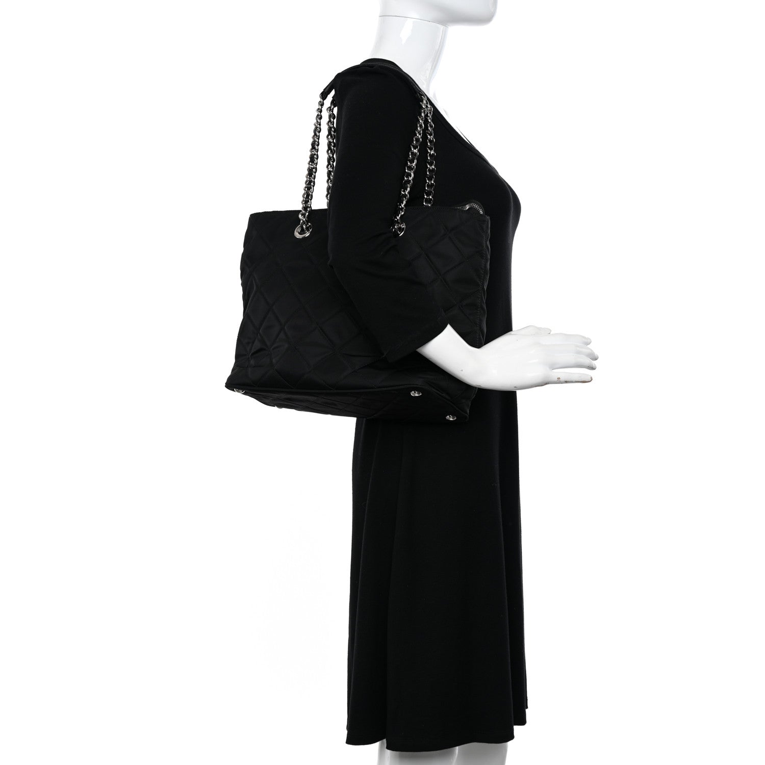 Prada Nylon Tessuto Impuntu Quilted Tote Black 2 of 9