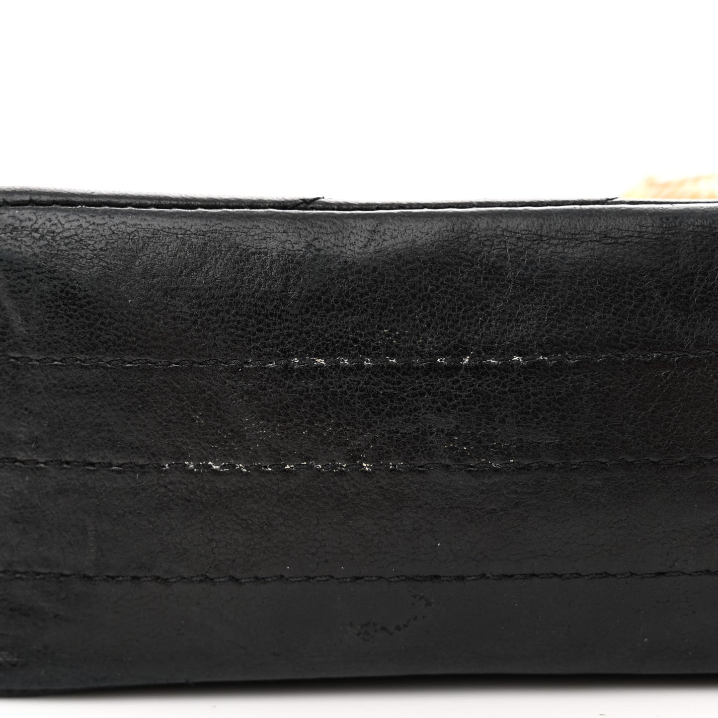 Lambskin Stitched Single Flap Black