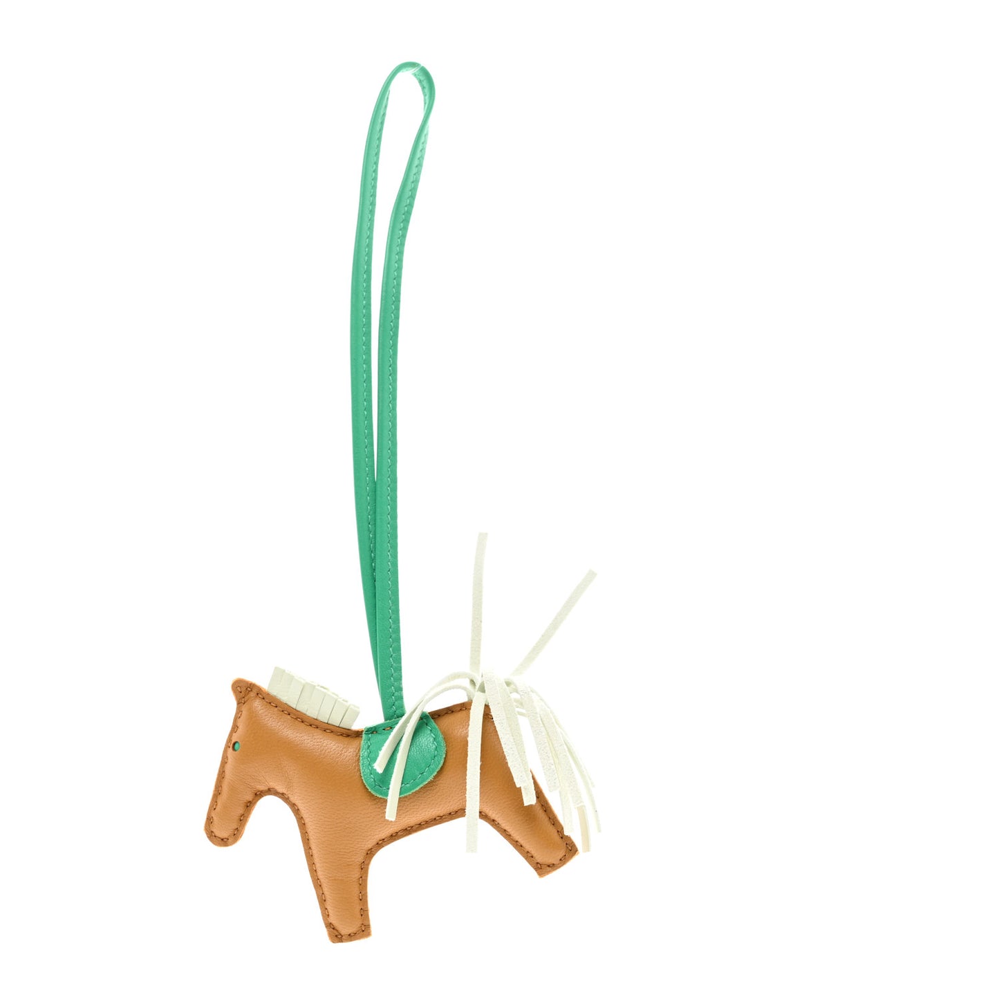 Milo Lambskin Grigri Rodeo Horse Bag Charm PM Sesame Vert Fizz Menthe