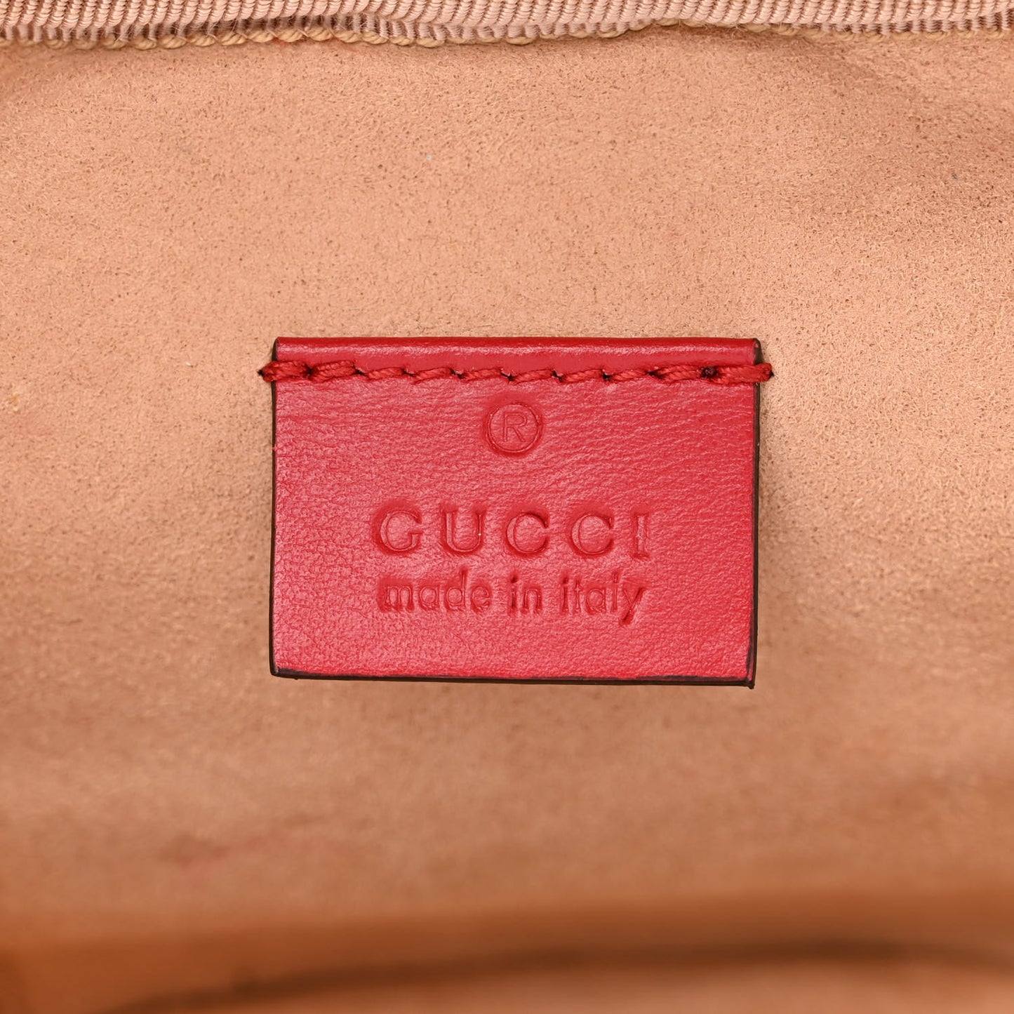 Calfskin Matelasse Mini GG Marmont Round Backpack Hibiscus Red