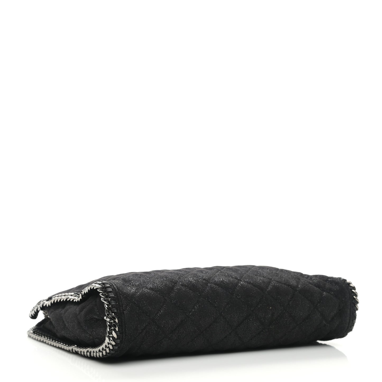Shaggy Deer Quilted Falabella Fold Over Tote Black