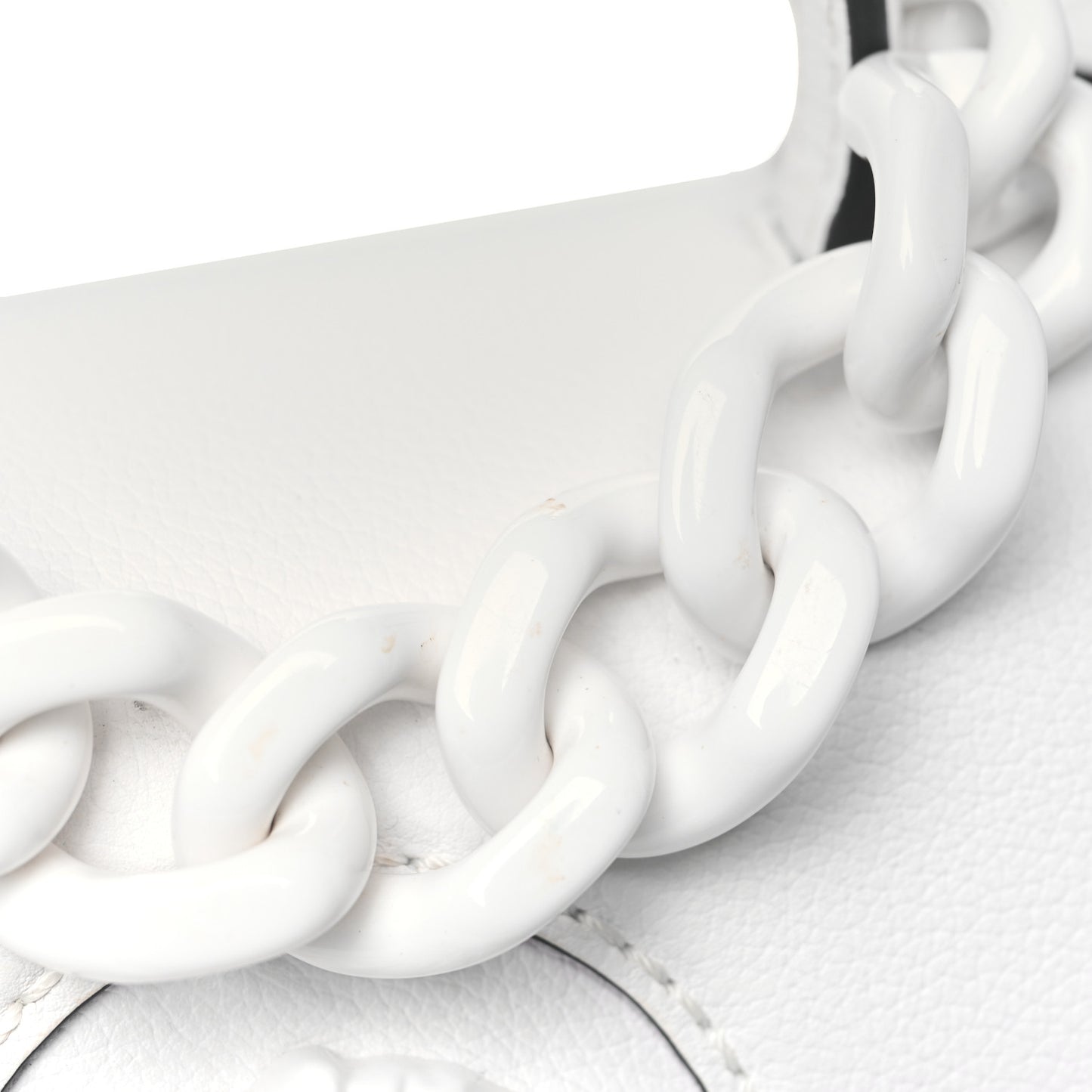 Grained Calfskin Small La Medusa Top Handle Bag White