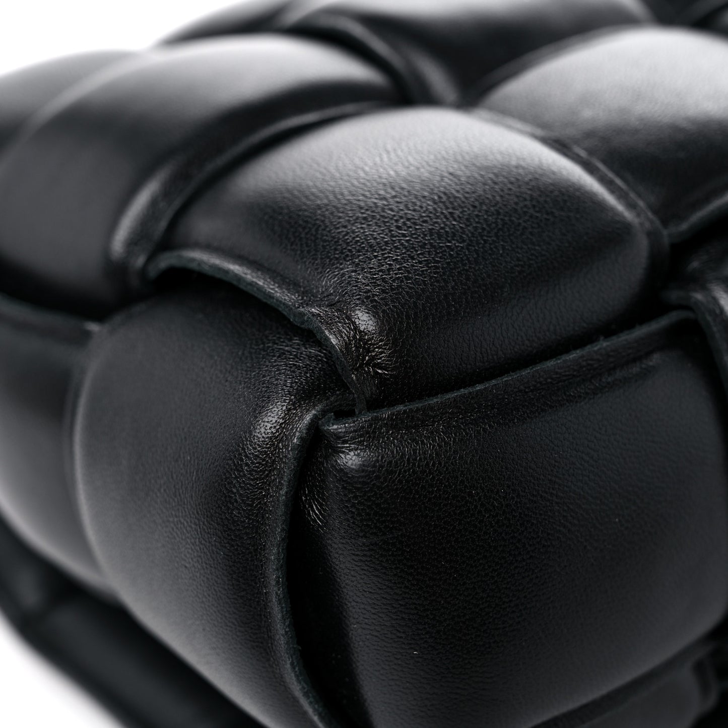 Lambskin Maxi Intreccio Padded Chain Cassette Crossbody Bag Black