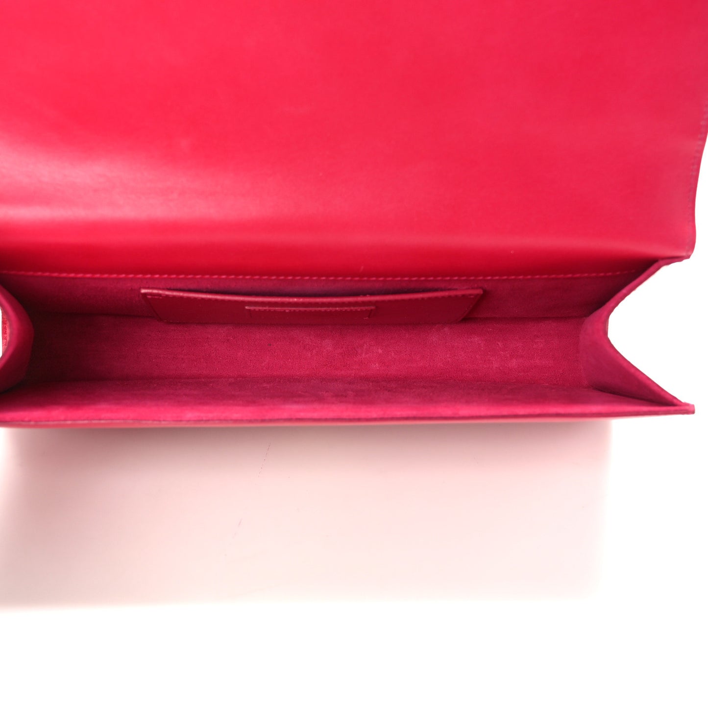 SAINT LAURENT Smooth Calfskin Classic Monogram Cassandre Clutch Lipstick Fuchsia