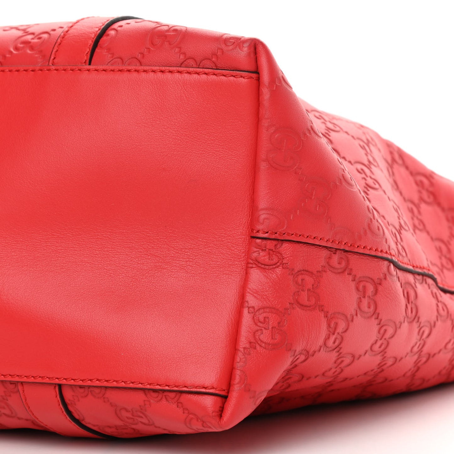 Guccissima Large GG Charm Convertible Dome Satchel Red
