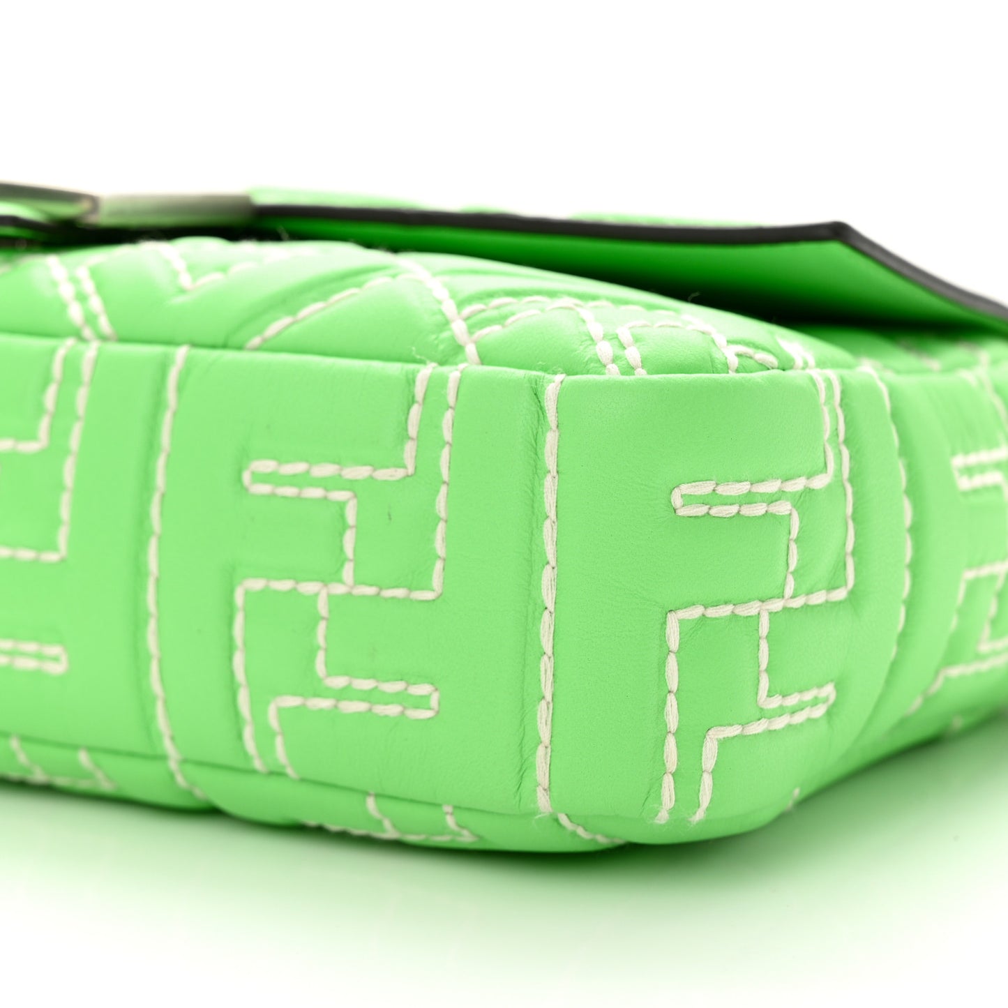Nappa Stitched FF 1974 Embossed Baguette Edamame