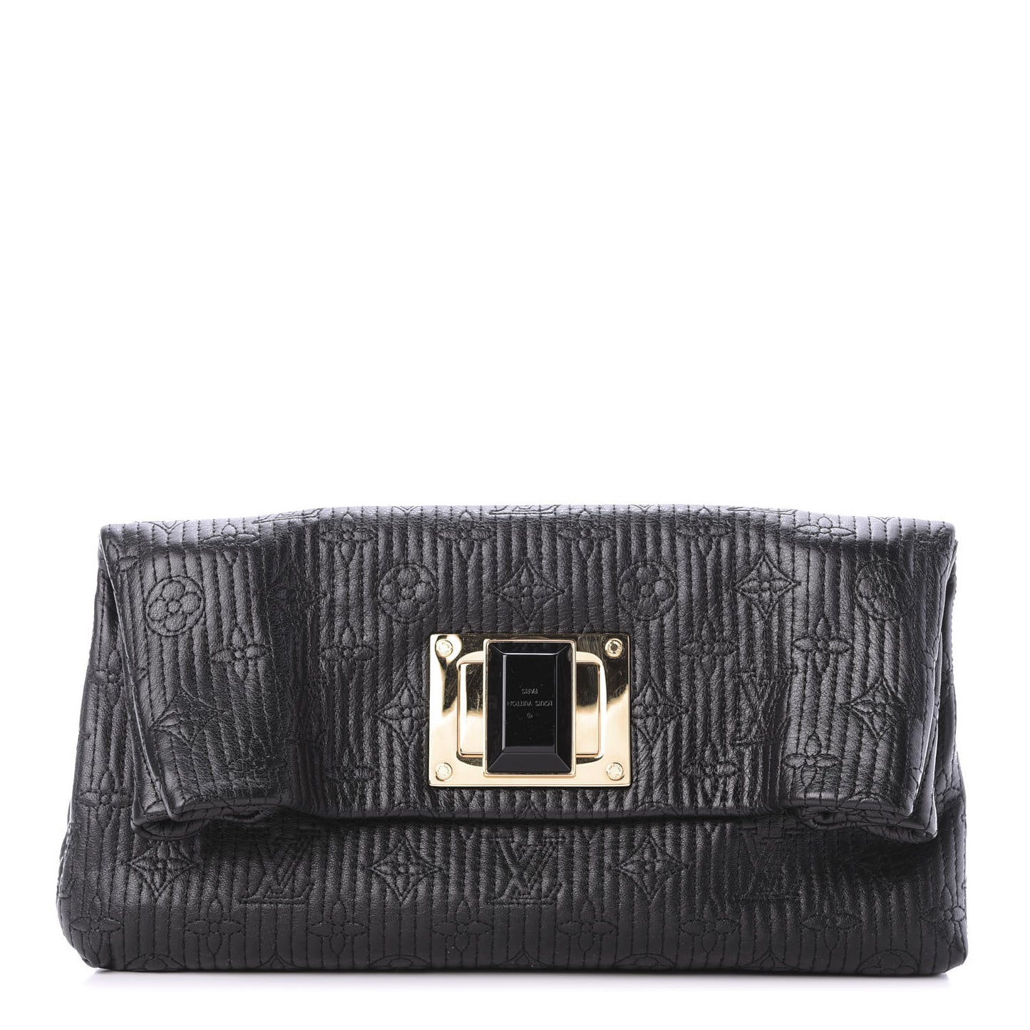 Calfskin Quilted Monogram Altair Clutch Black