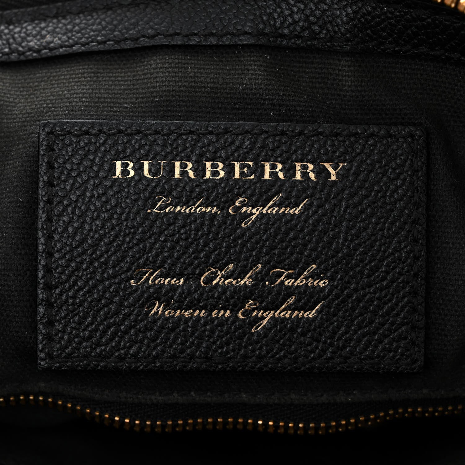 Burberry Soft Grain Calfskin House Check Small Helmsley Crossbody Black 6 of 13