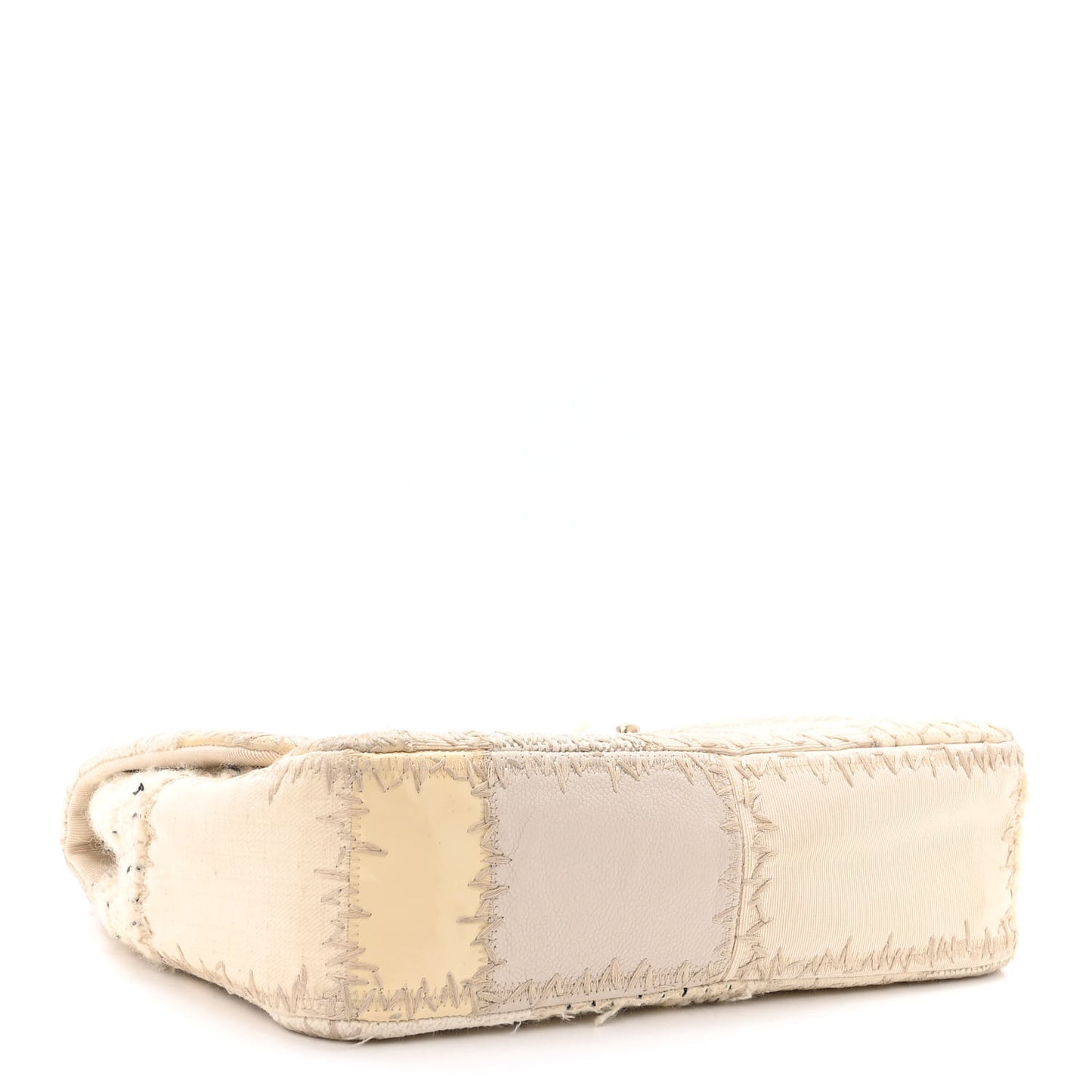 Tweed Patchwork Jumbo Single Flap White