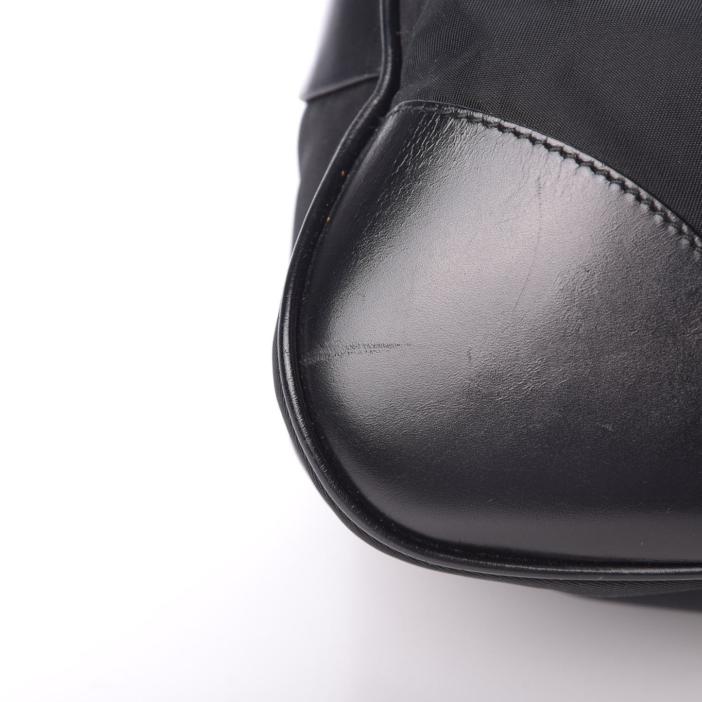 Tessuto Nylon Soft Calfskin Shoulder Bag Black