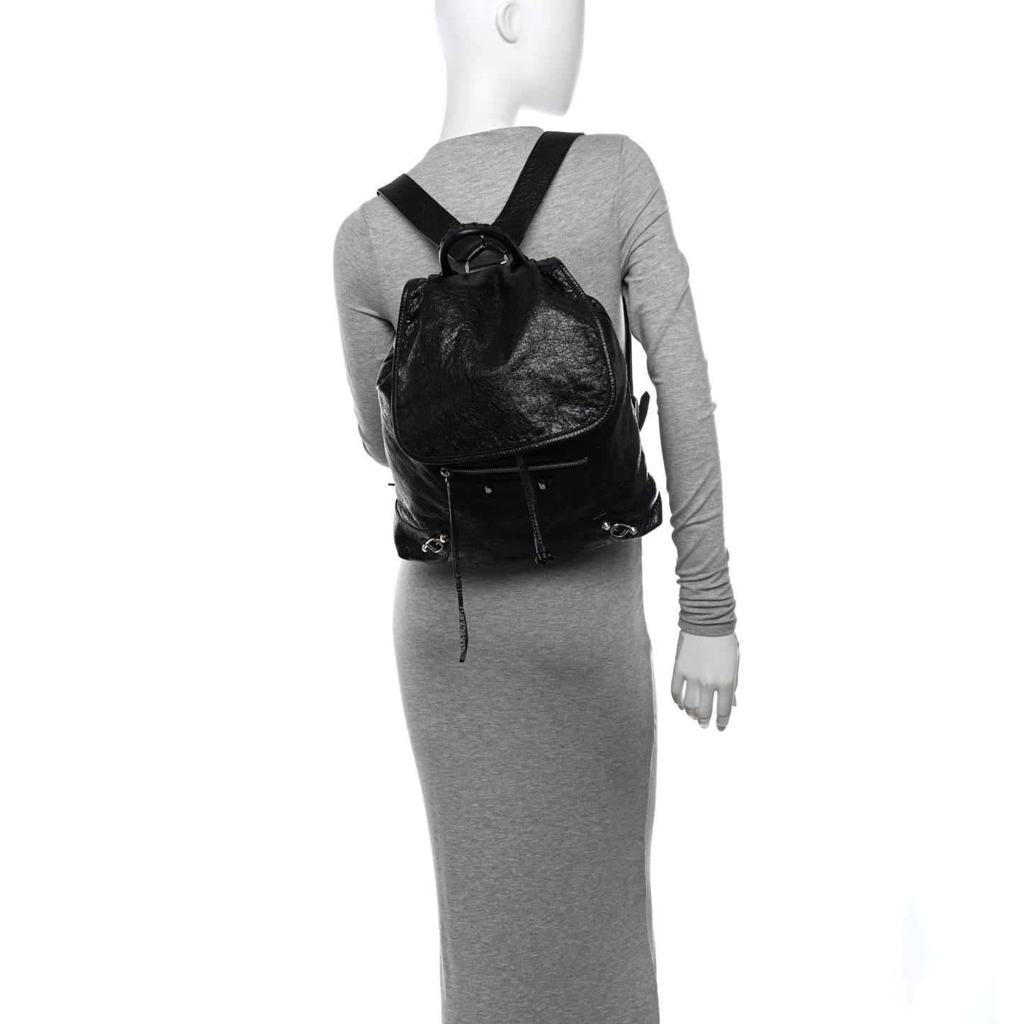 Agneau Classic Silver Hardware S Traveler Backpack Black
