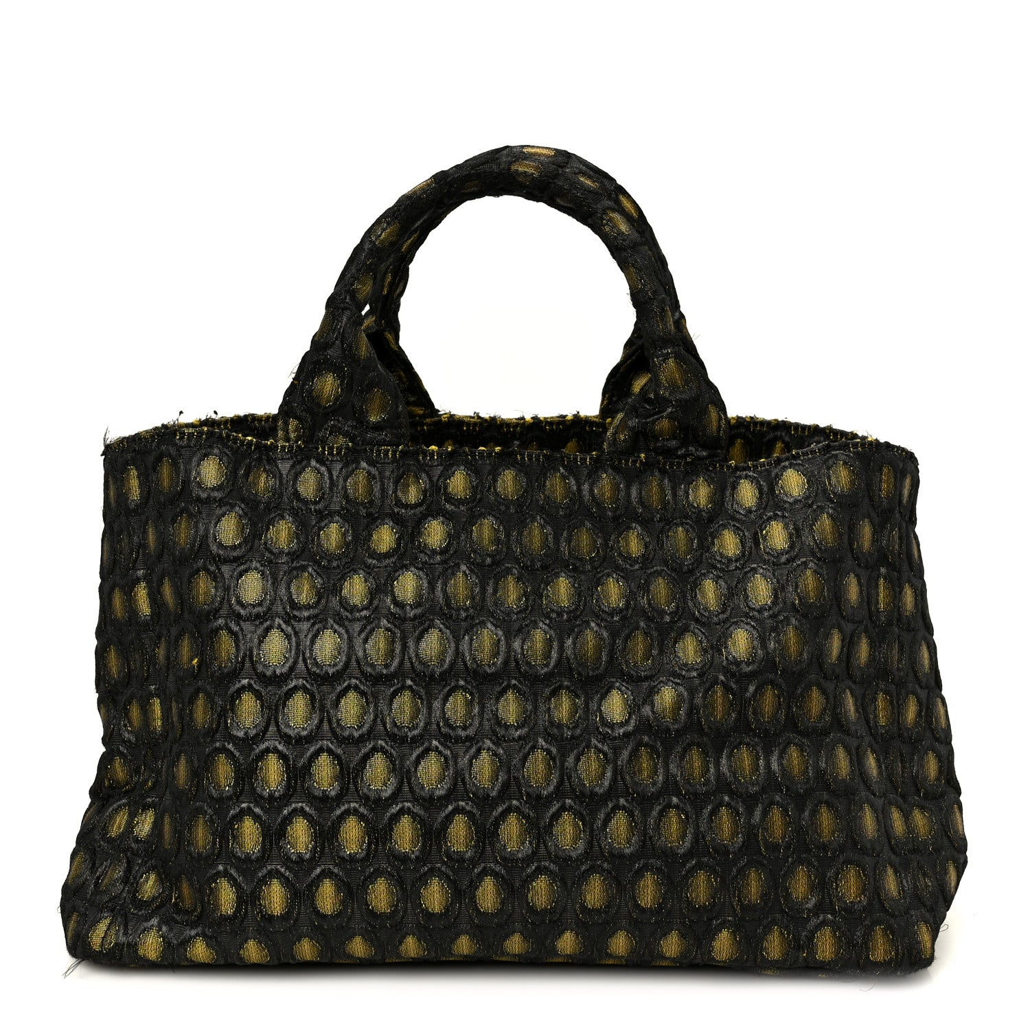 Prada Tessuto Jacquard Canapa Tote Giallo 1864039 – FASHIONPHILE