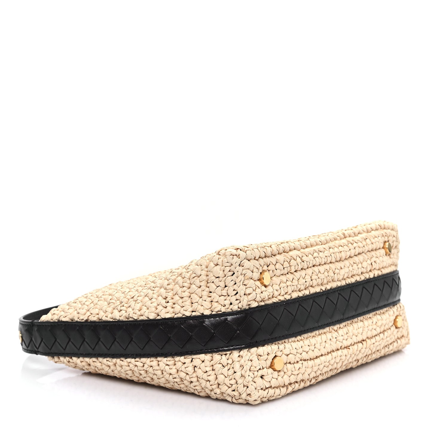 Raffia Woven Nappa Intrecciato Mini Wallace Natural Fondant