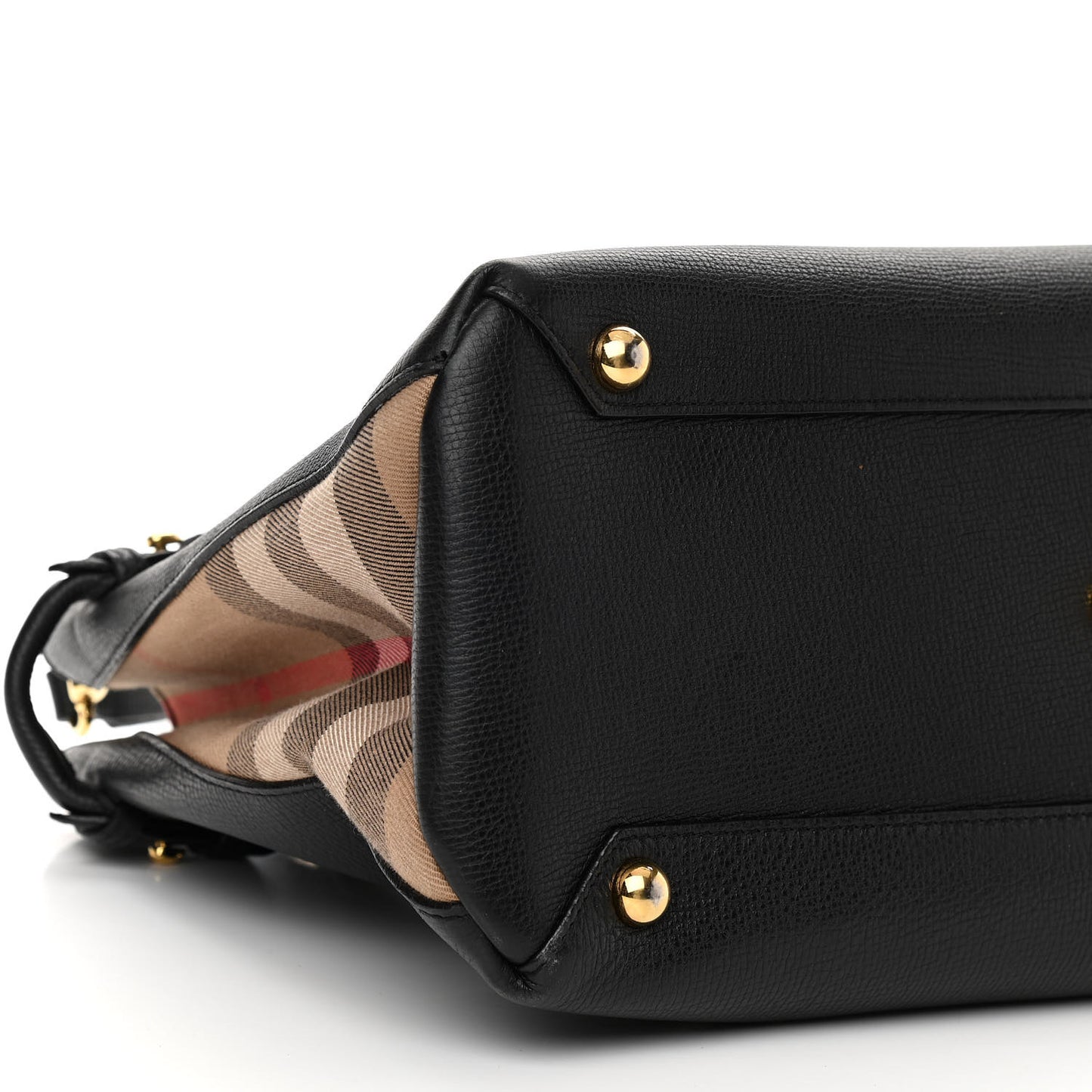 Derby Calfskin House Check Medium Banner Tote Black