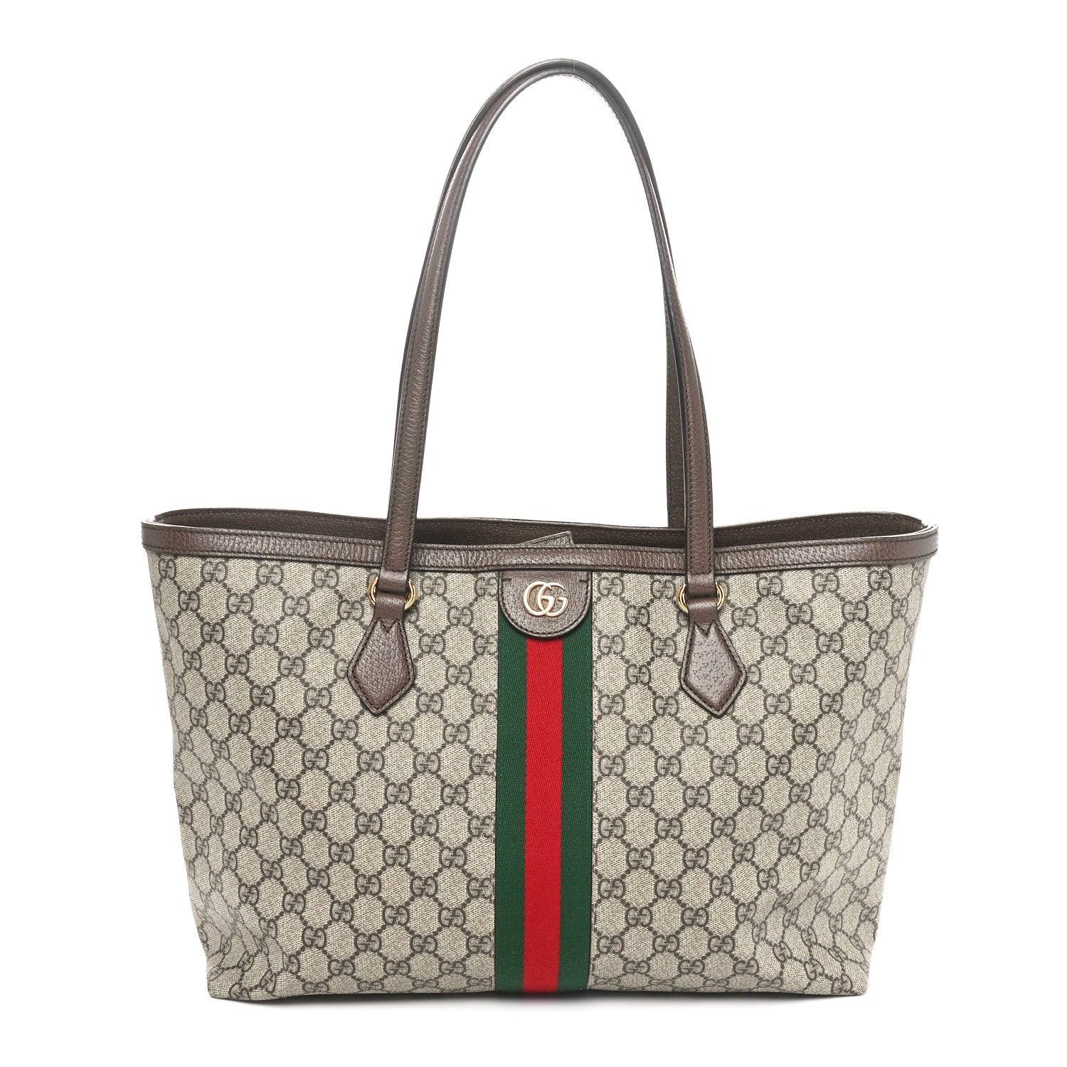 Gucci GG Supreme Monogram Medium Ophidia Shopping Tote Brown 1 of 10