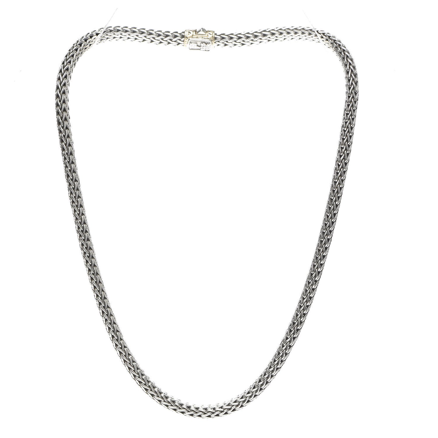 Sterling Silver 18K Yellow Gold 6.5mm Classic Chain Necklace