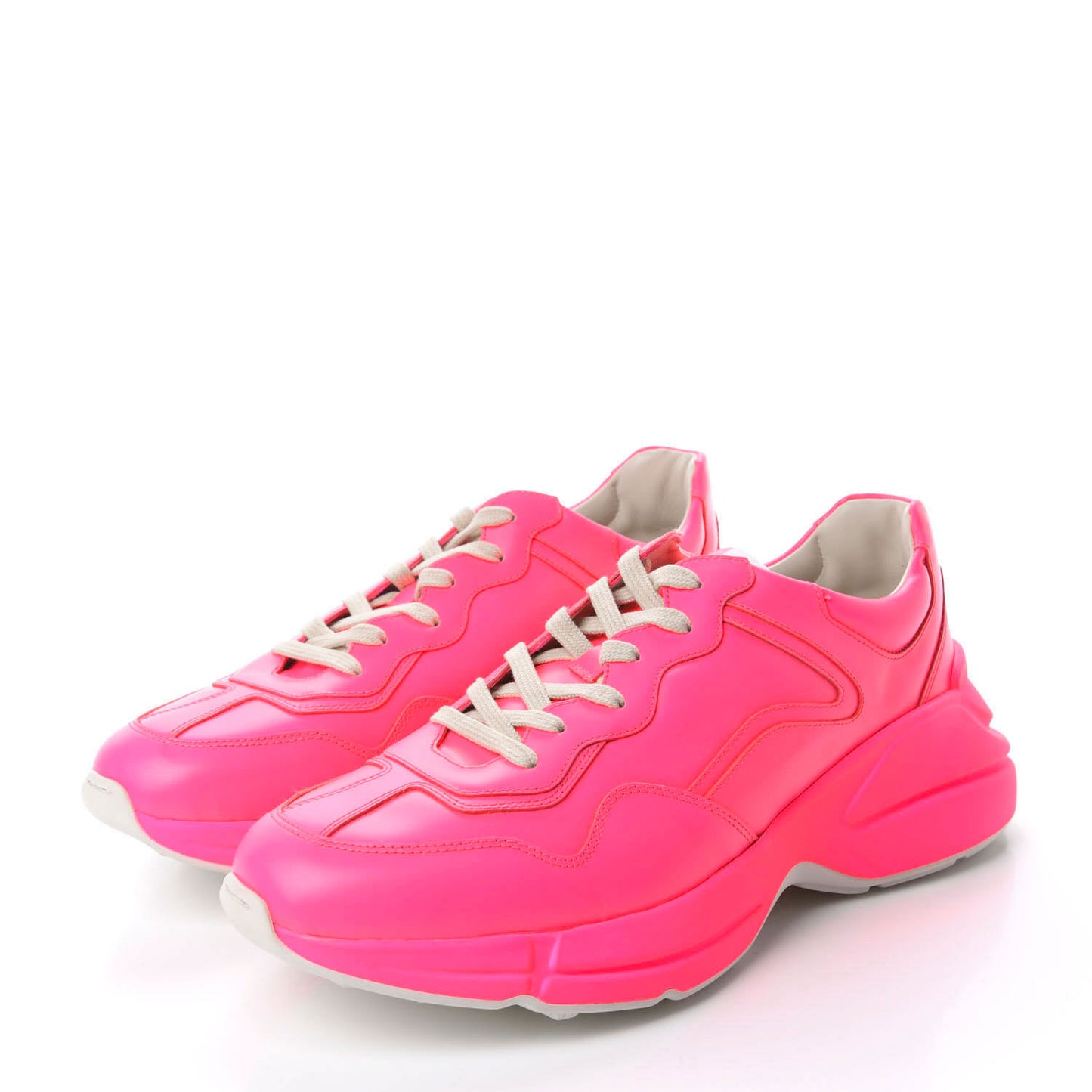 Calfskin Mens Rhyton Sneakers 10 Fuxia Fluo