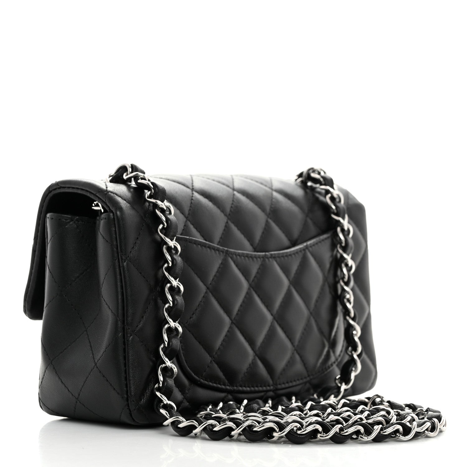 Chanel Lambskin Quilted Mini Rectangular Flap Black 2 of 10