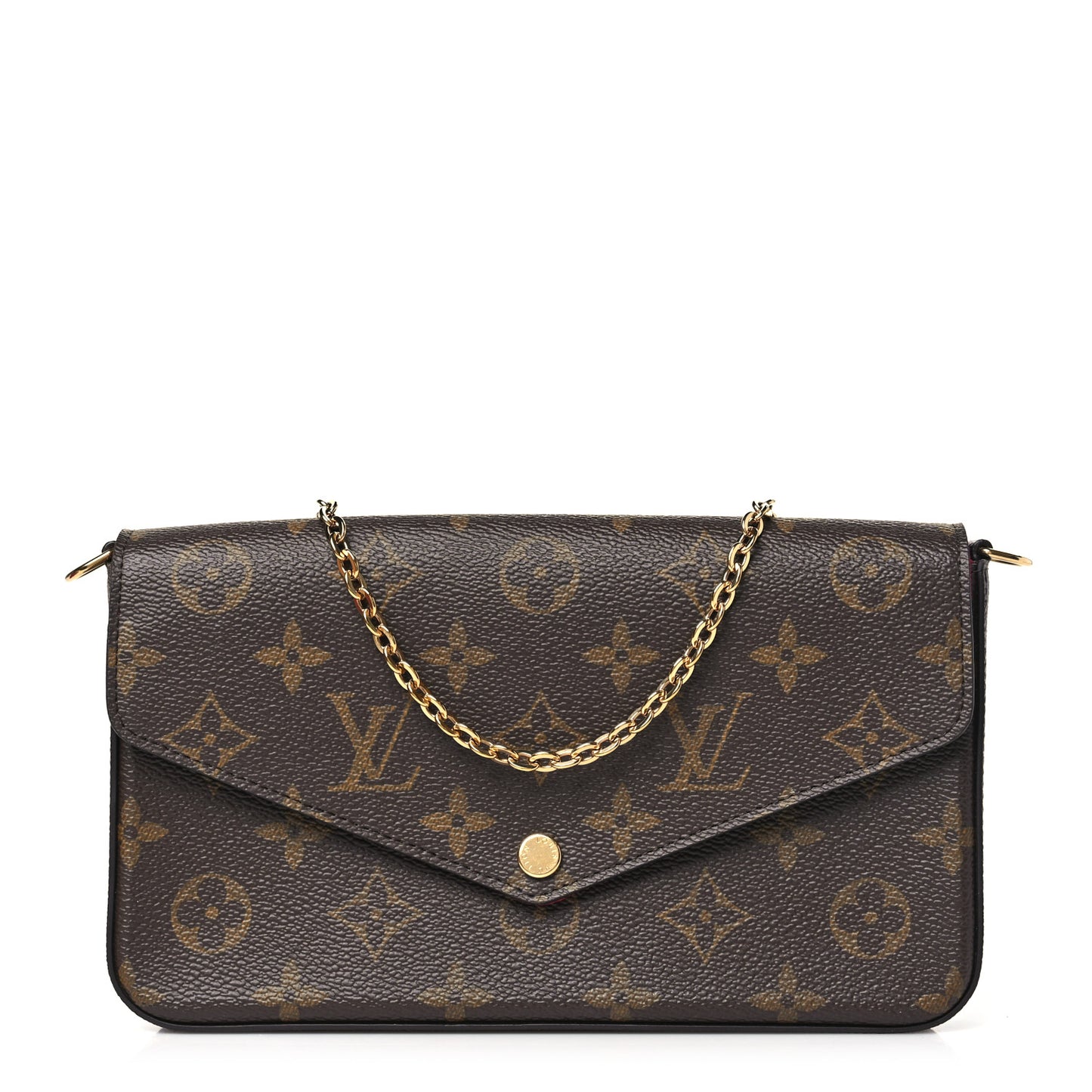 Monogram Pochette Felicie Chain Wallet Fuchsia