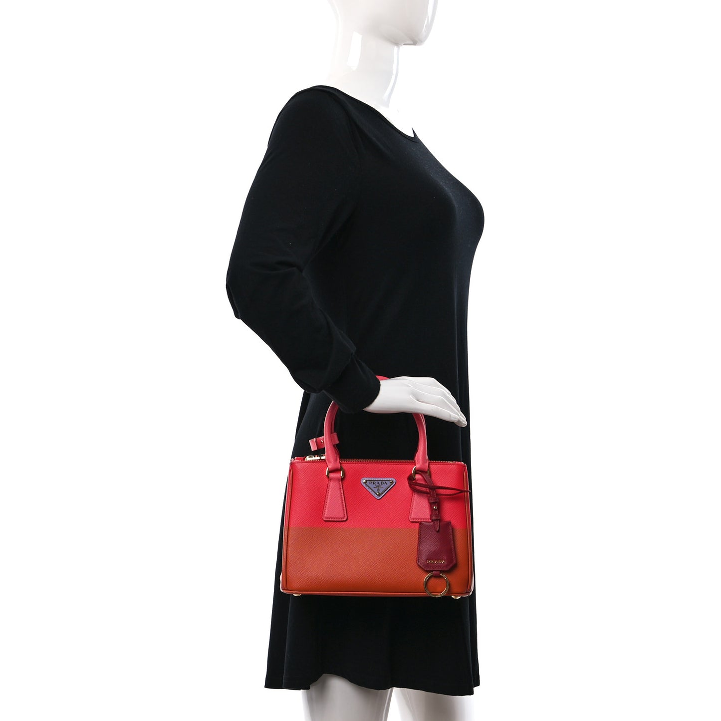 X ALEX DA CORTE Saffiano Special Edition Small Galleria Double Zip Tote Rame Fragola