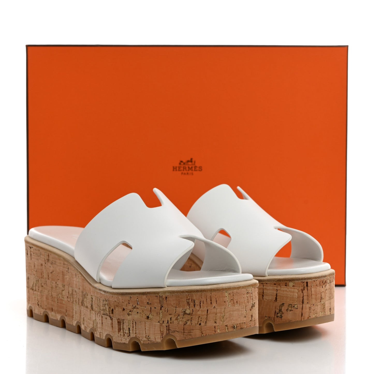 Calfskin Cork Eze 30 Sandals 37 White
